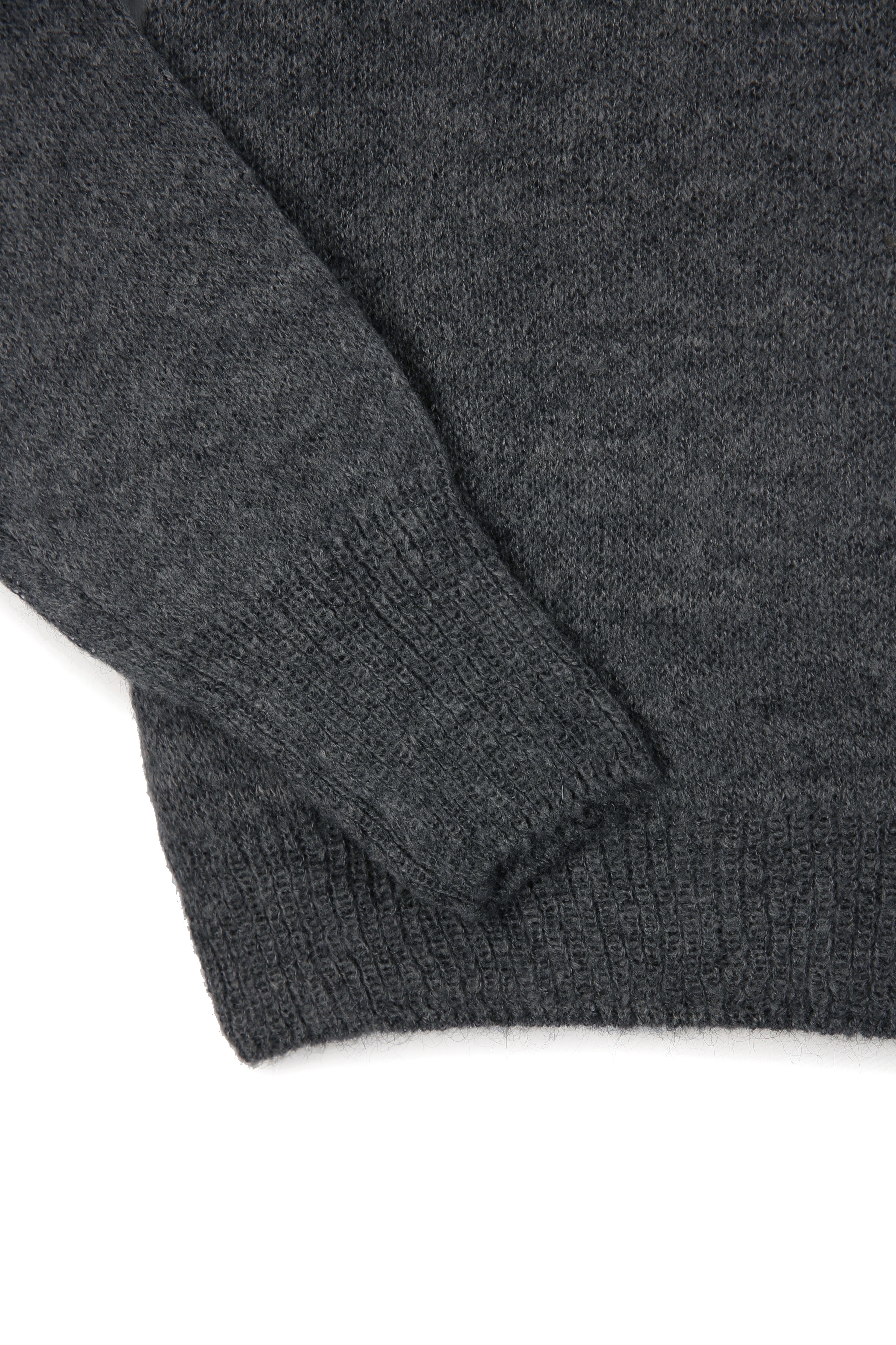 Italian Fabric Brushed Mohair Polo knit_ Charcoal