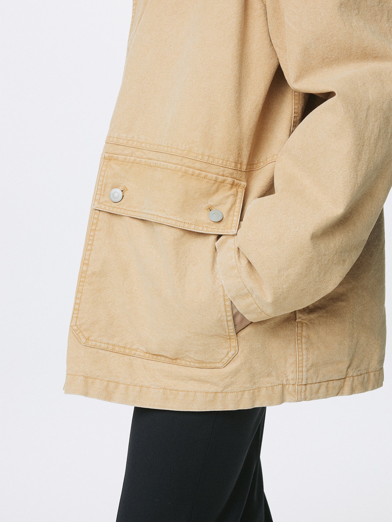 (W) GARMENT WASHED BARN JACKET_ FADED BEIGE