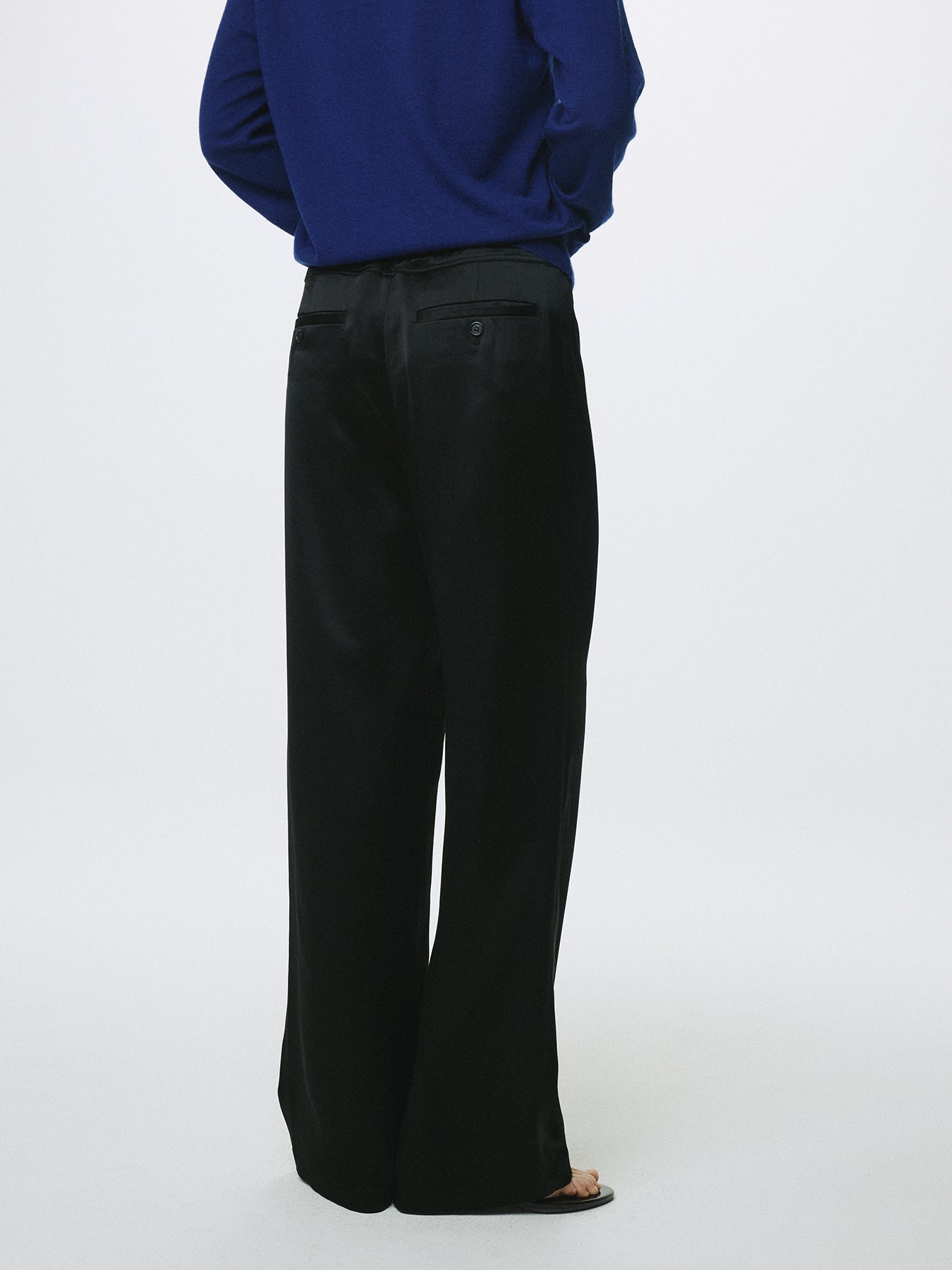 (W) DRAWSTRING LOUNGE PANTS_ BLACK