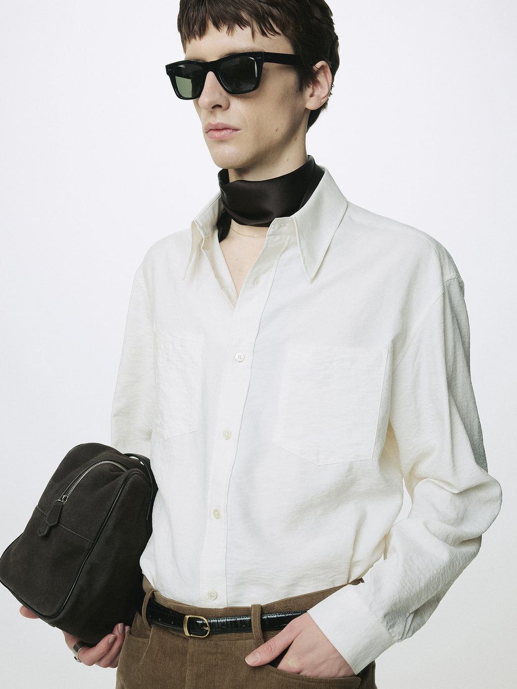 SILK CREPE SHIRT_ ECRU