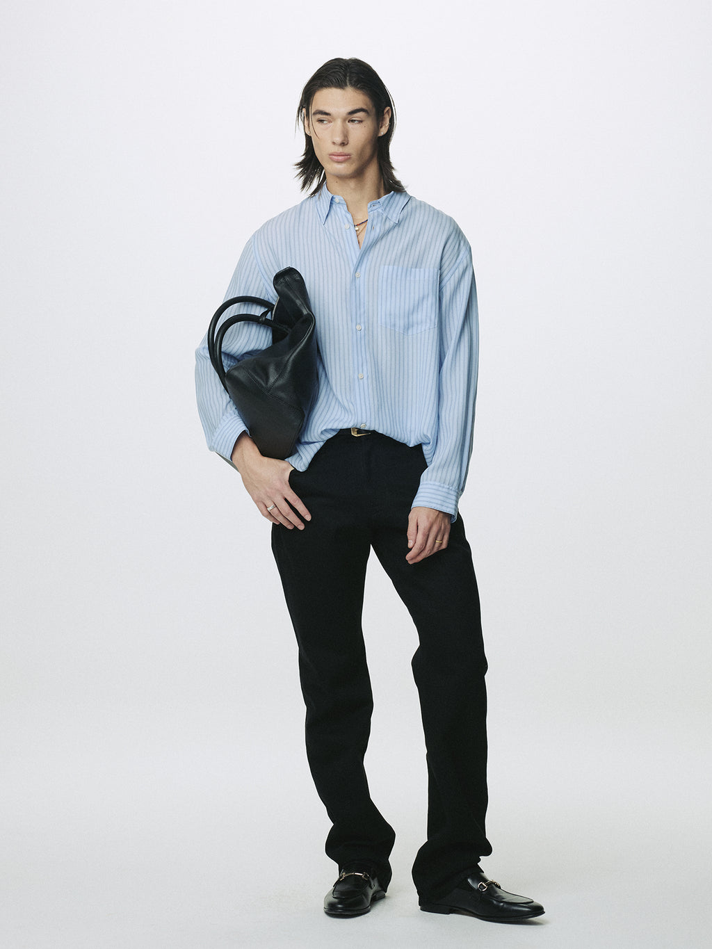 SLIM STRAIGHT DENIM JEANS_ BLACK