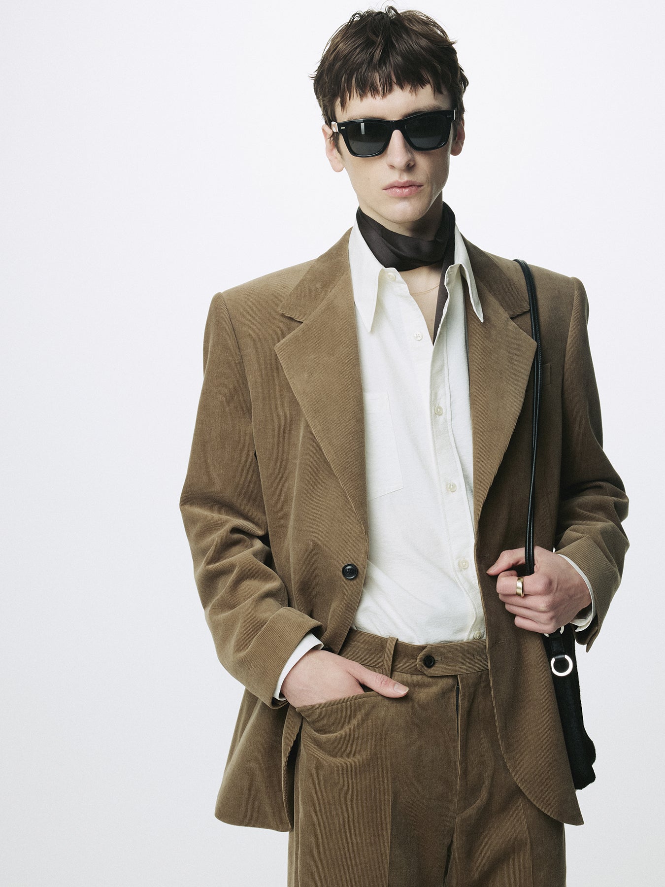 CORDUROY SINGLE-BREASTED JACKET_ BEIGE TAUPE