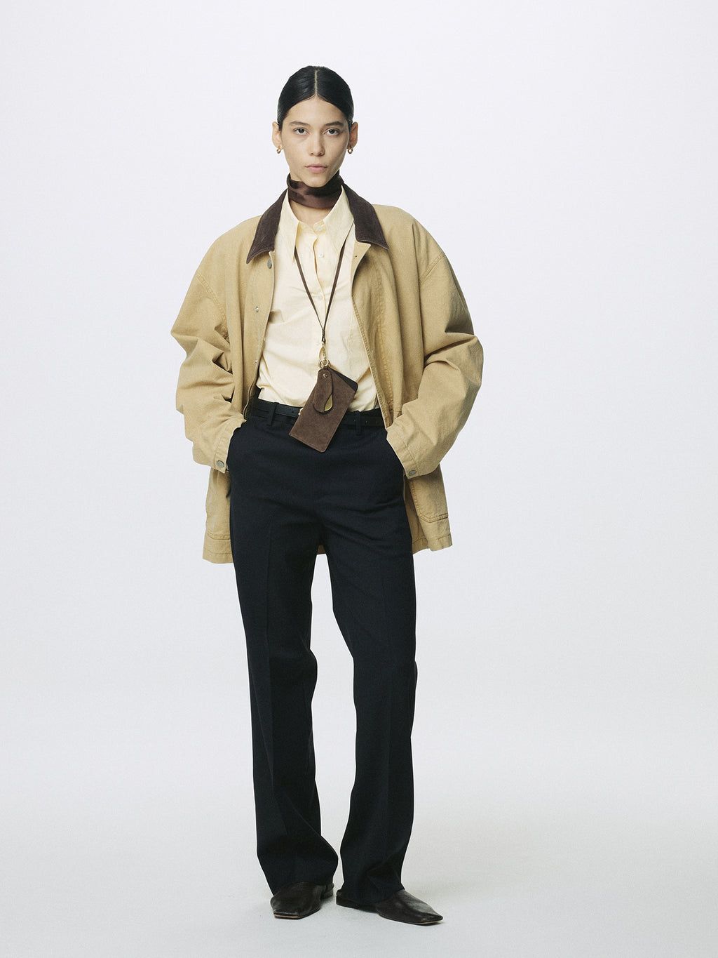 (W) COTTON HIGH-DENSITY SHIRT_ PALE YELLOW