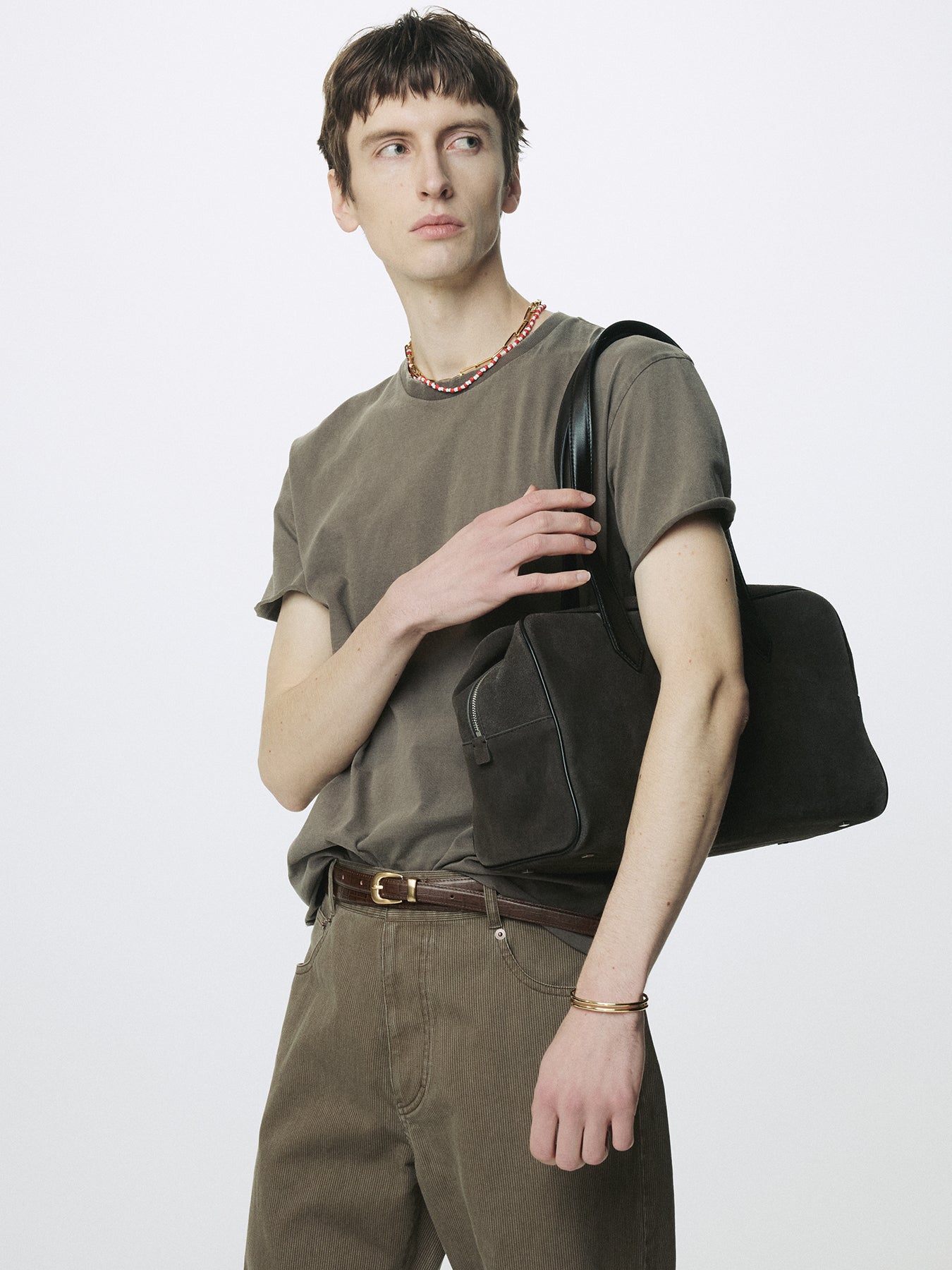 GARMENT DYED RAW EDGE T-SHIRT_ FADED BROWN
