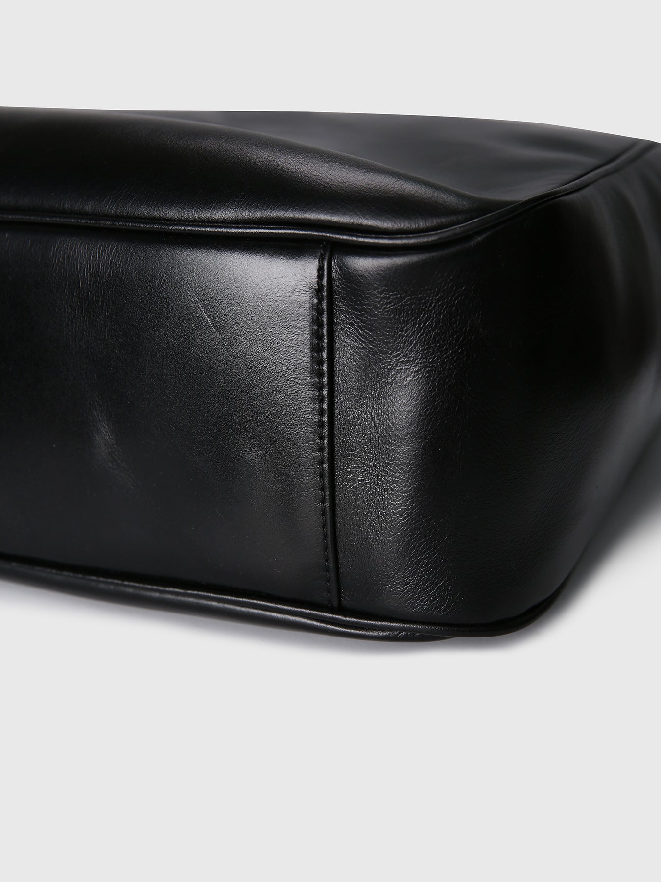 (W) OIL PULL UP LEATHER HOBO BAG_ BLACK