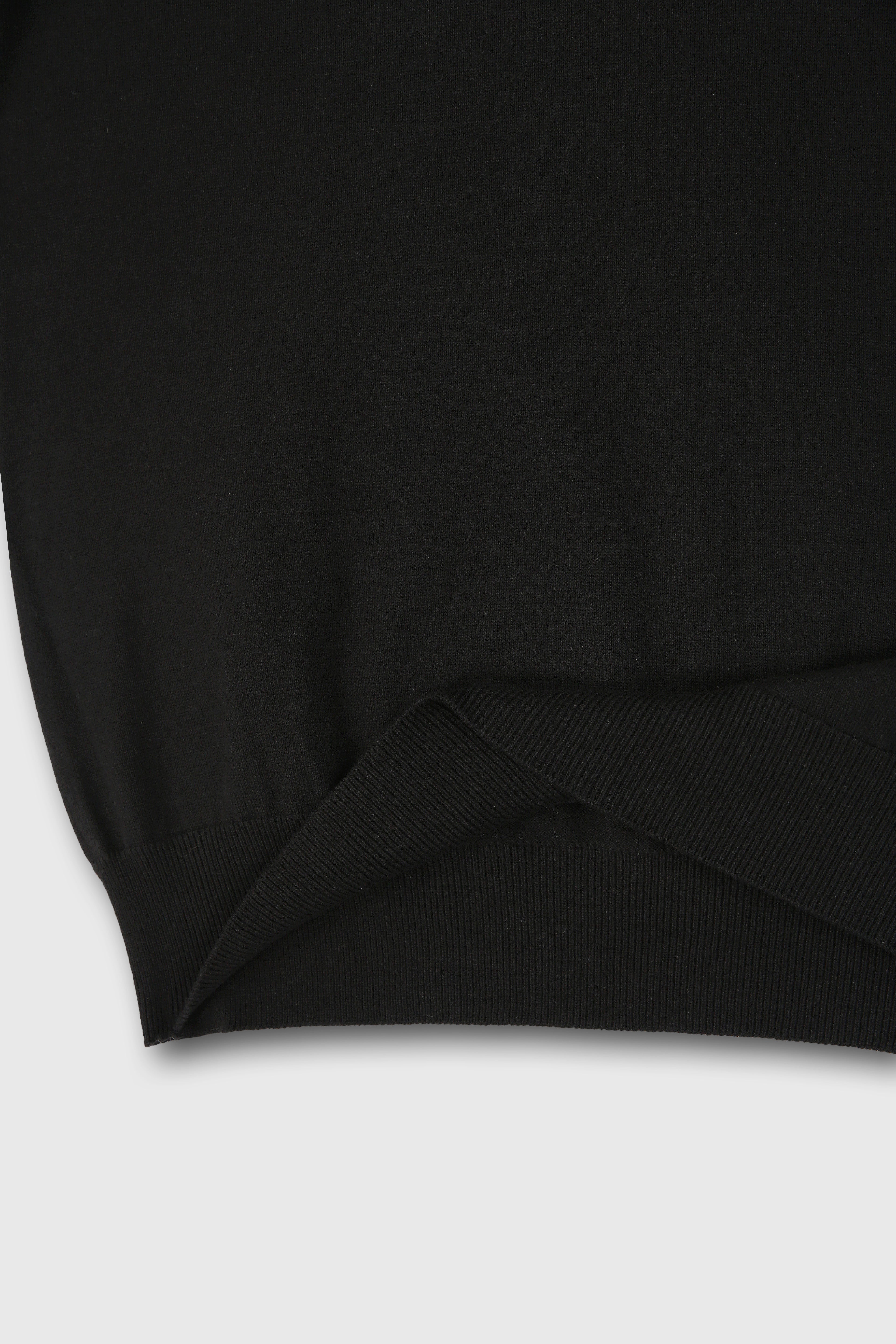 High Count Whole Garment Saddle Neck Knit_ Black