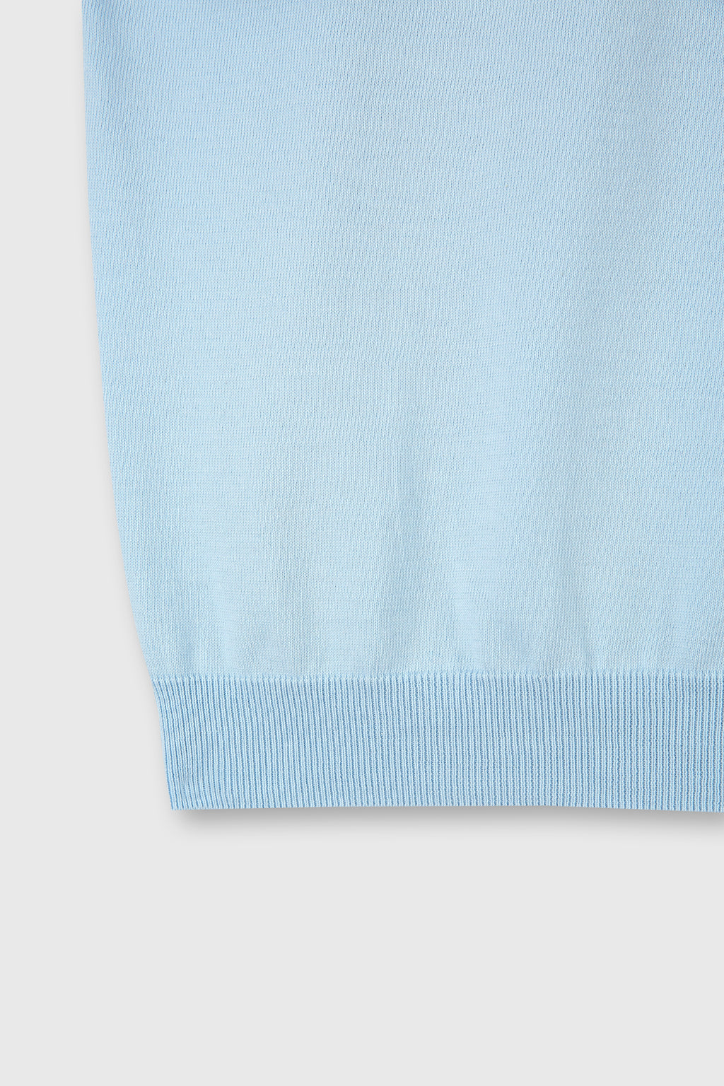 High Gauge Silk Cotton Polo Knit_ Baby Blue
