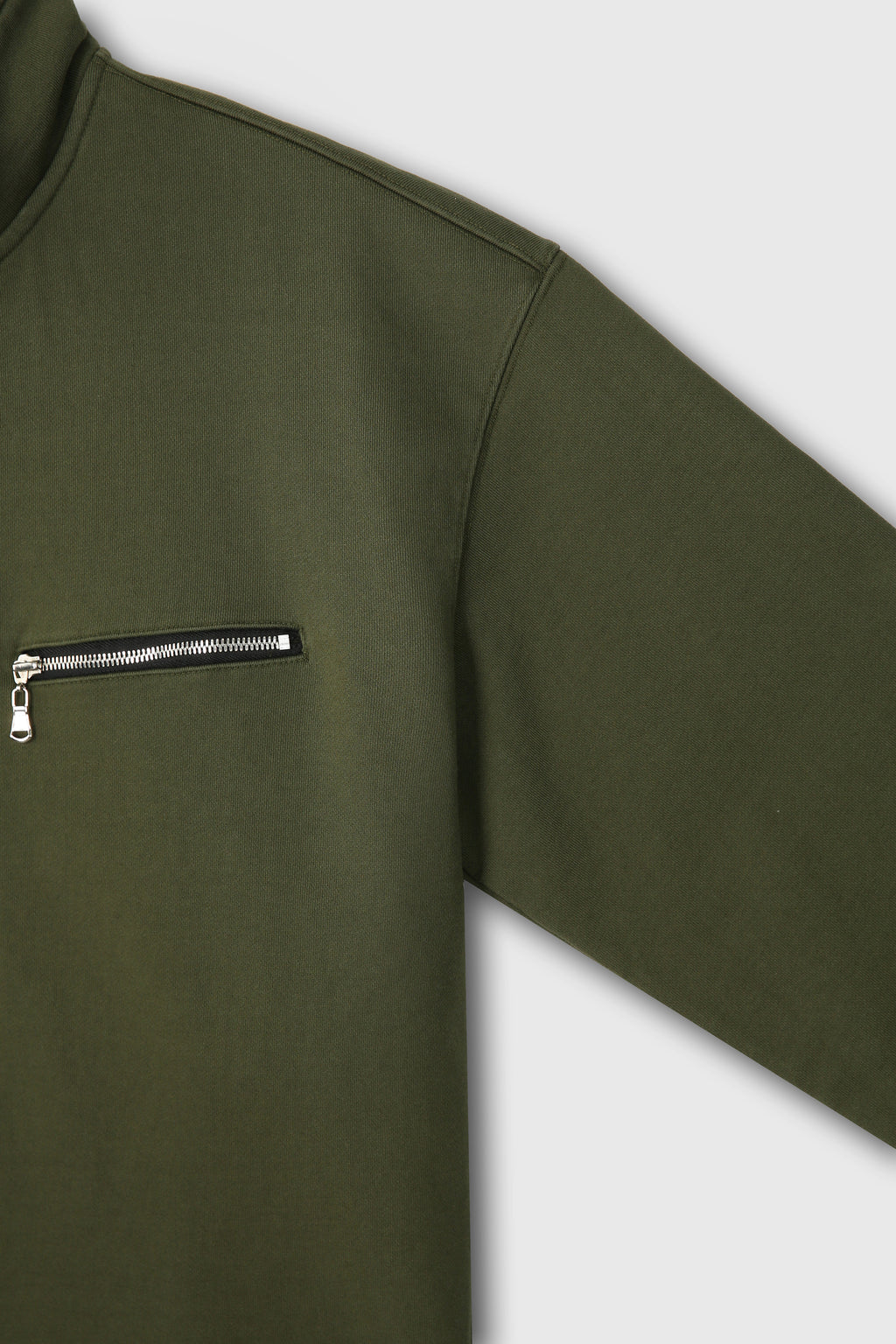 Extra Heavy Sweat Half Zip-up_ Fern Green