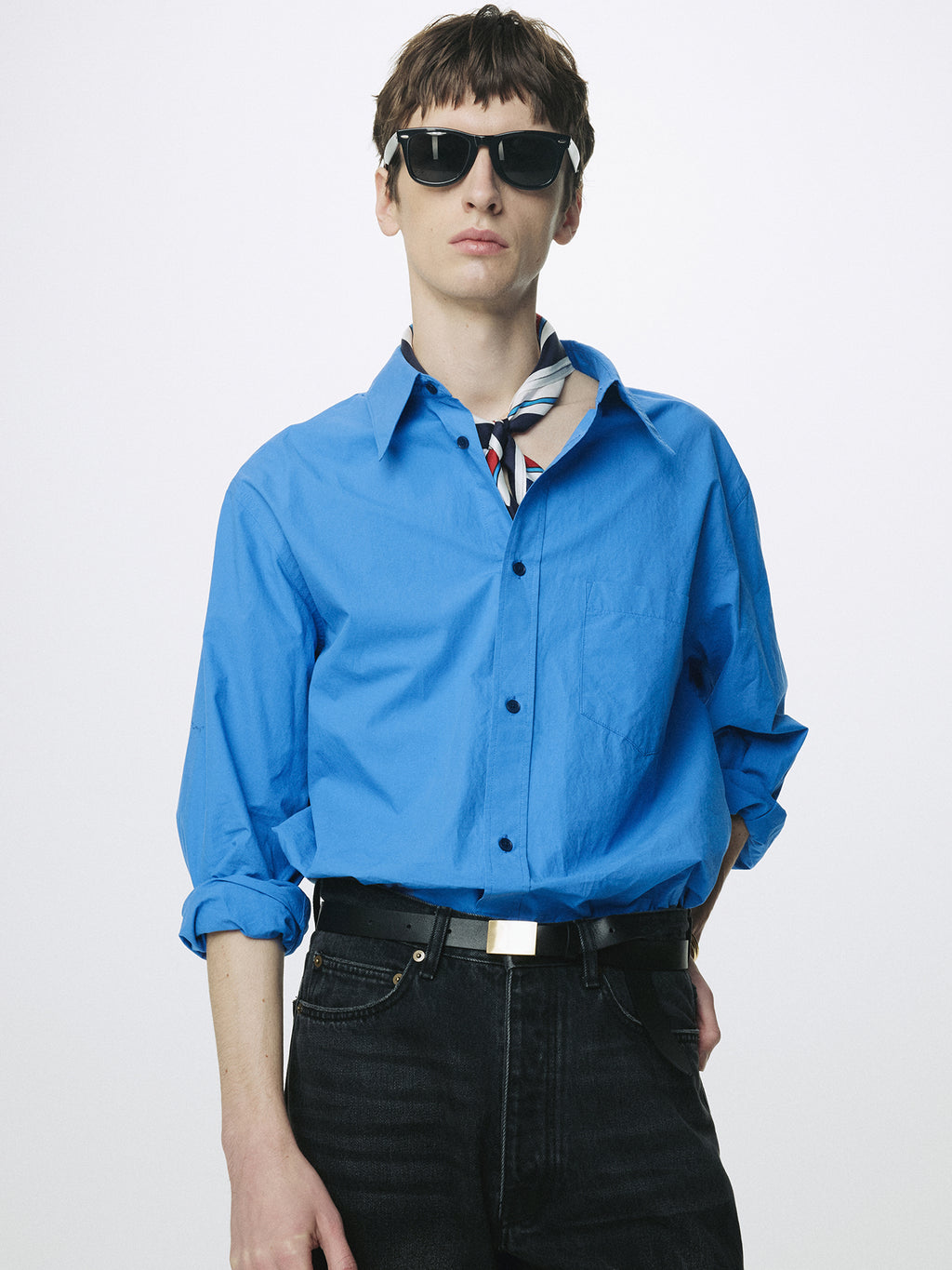 WASHED COTTON SHIRT_ CELTIC BLUE