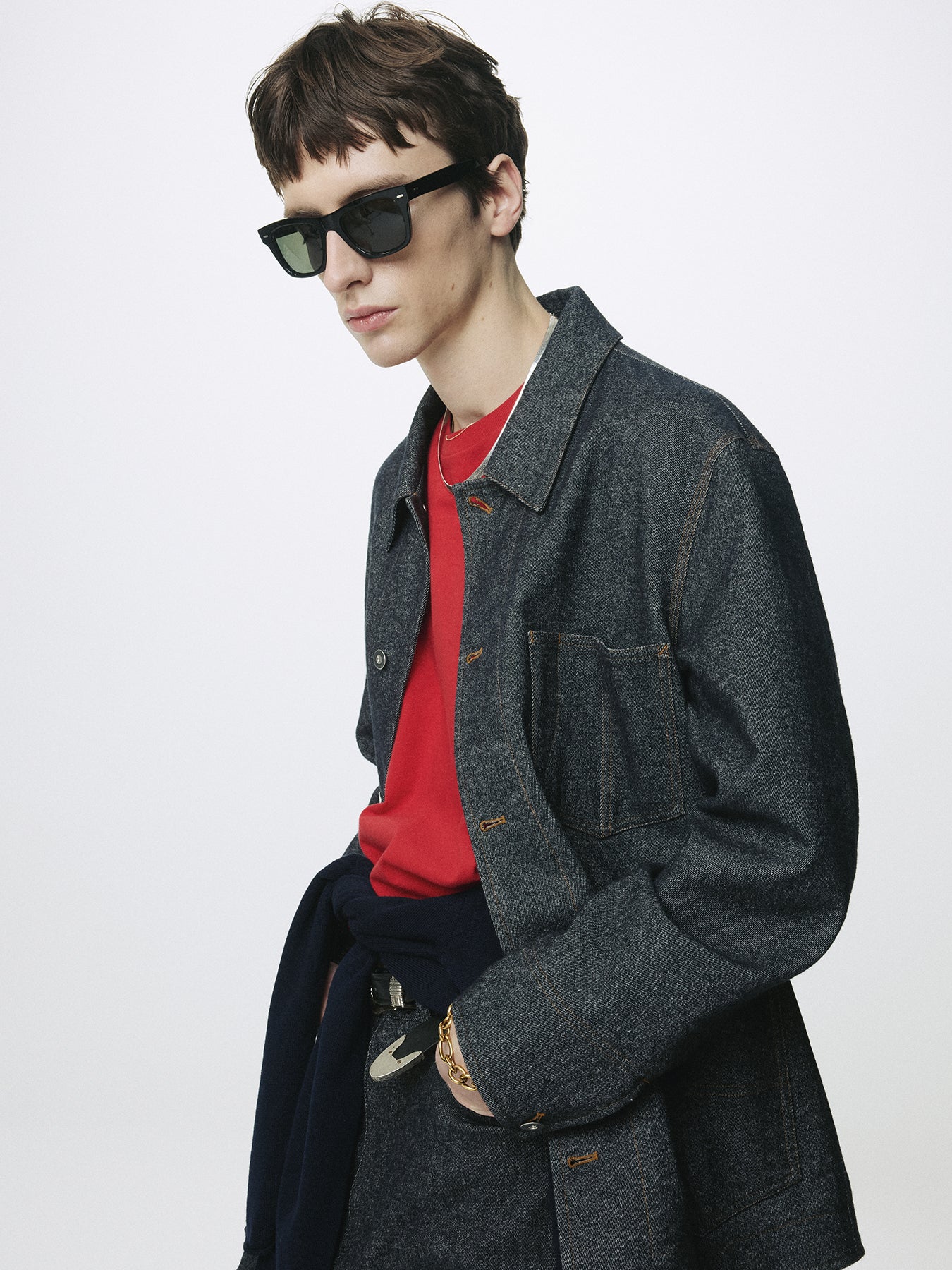 WOOL DENIM CHORE JACKET (ITALIAN FABRIC)_ DARK INDIGO