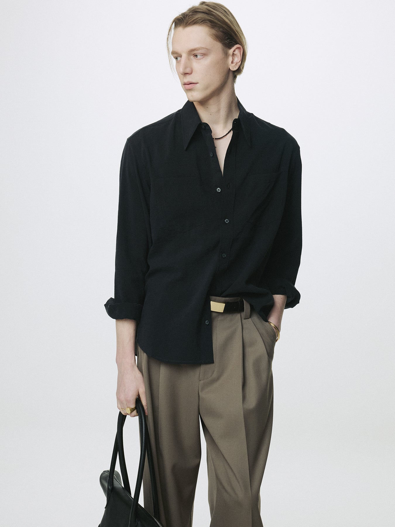 SILK CREPE SHIRT_ BLACK