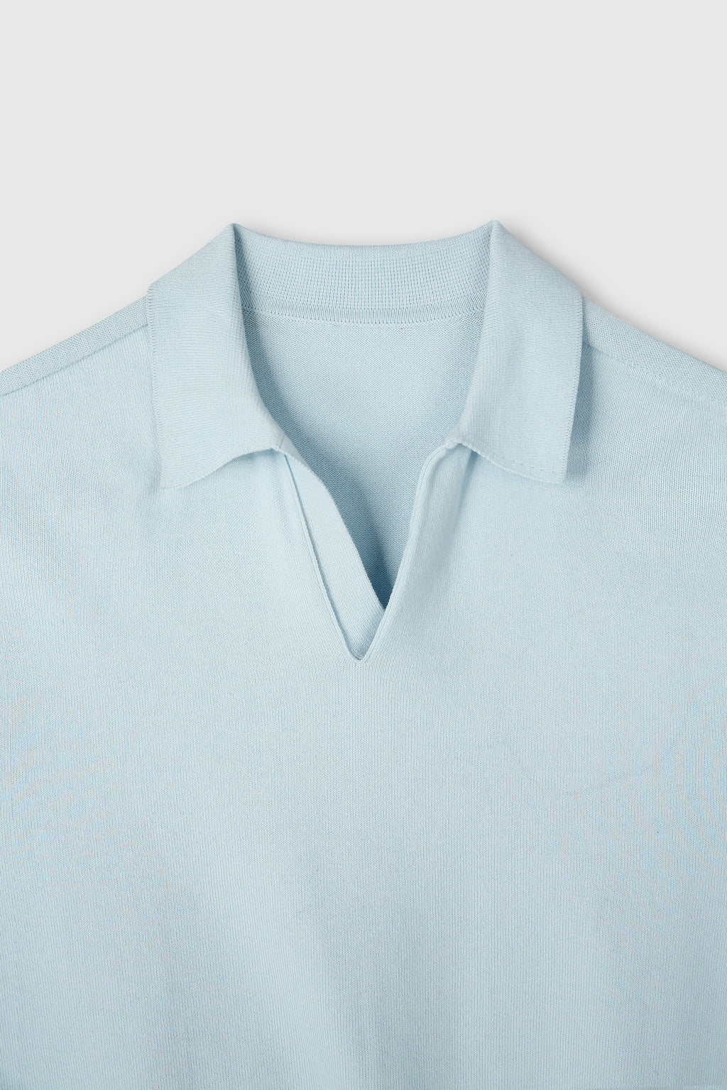 High Count Whole Garment Saddle Neck Knit_ Baby Blue