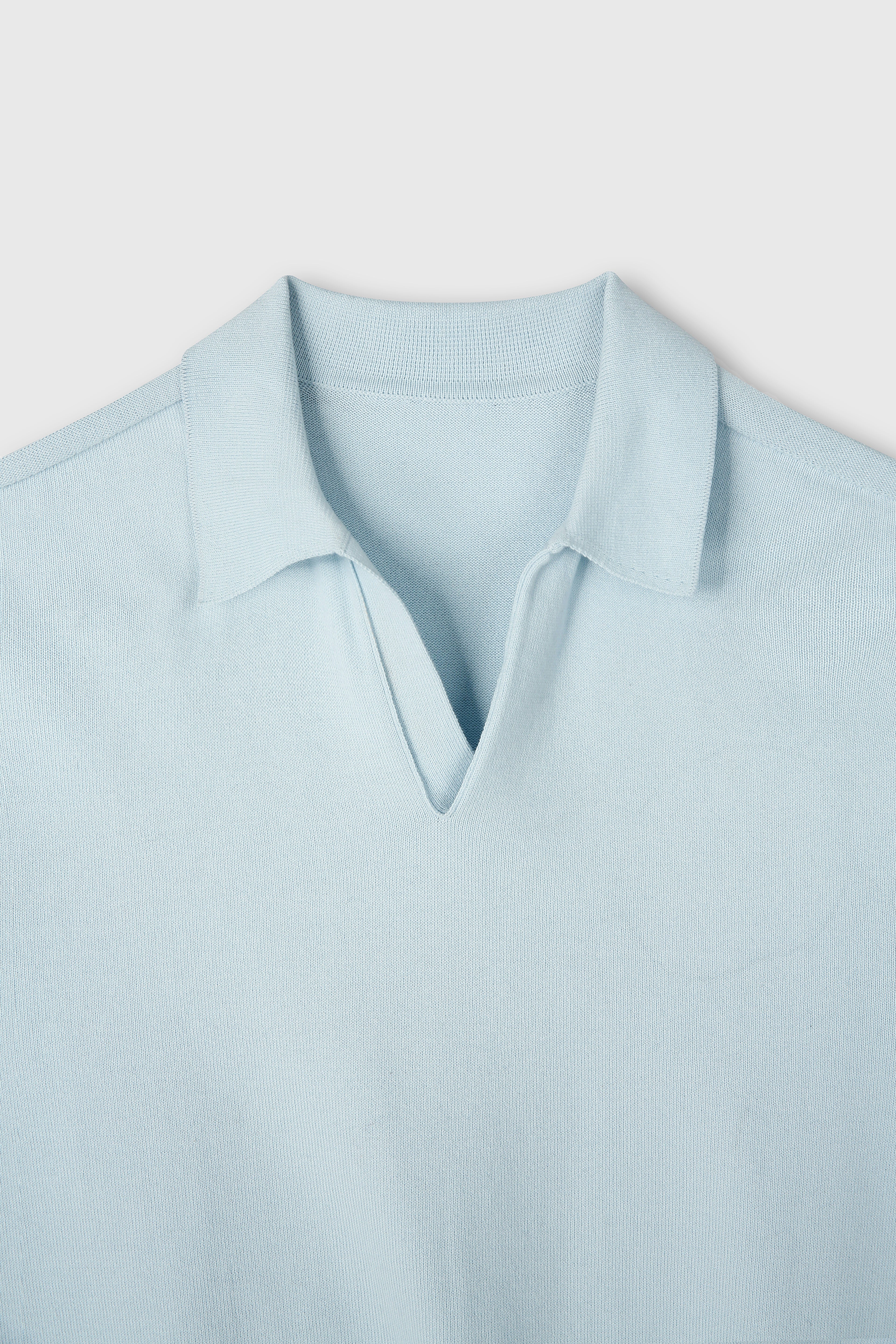 High Count Whole Garment Saddle Neck Knit_ Baby Blue