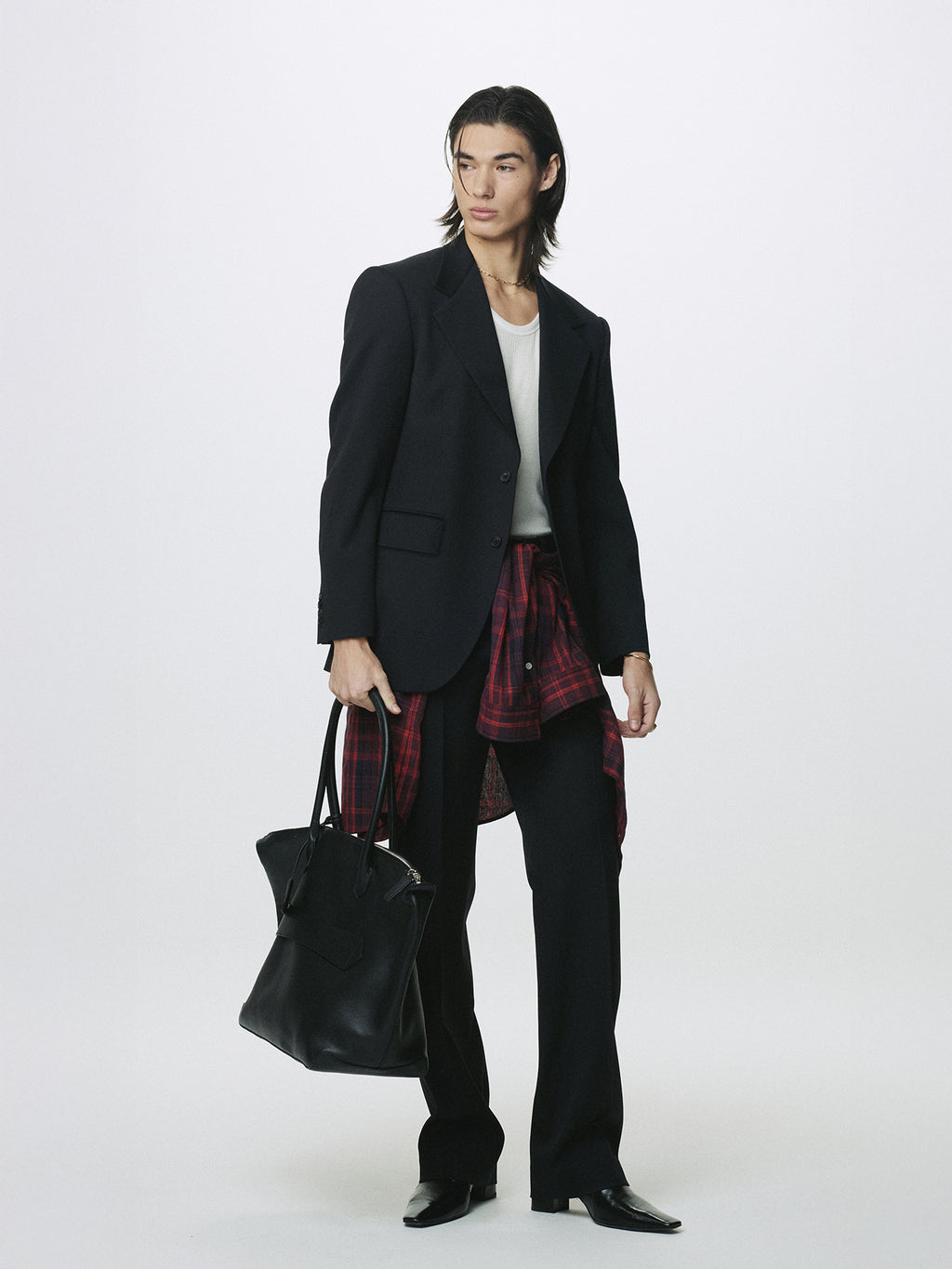 WOOL SINGLE-BREASTED TAILORED JACKET_ MIDNIGHT