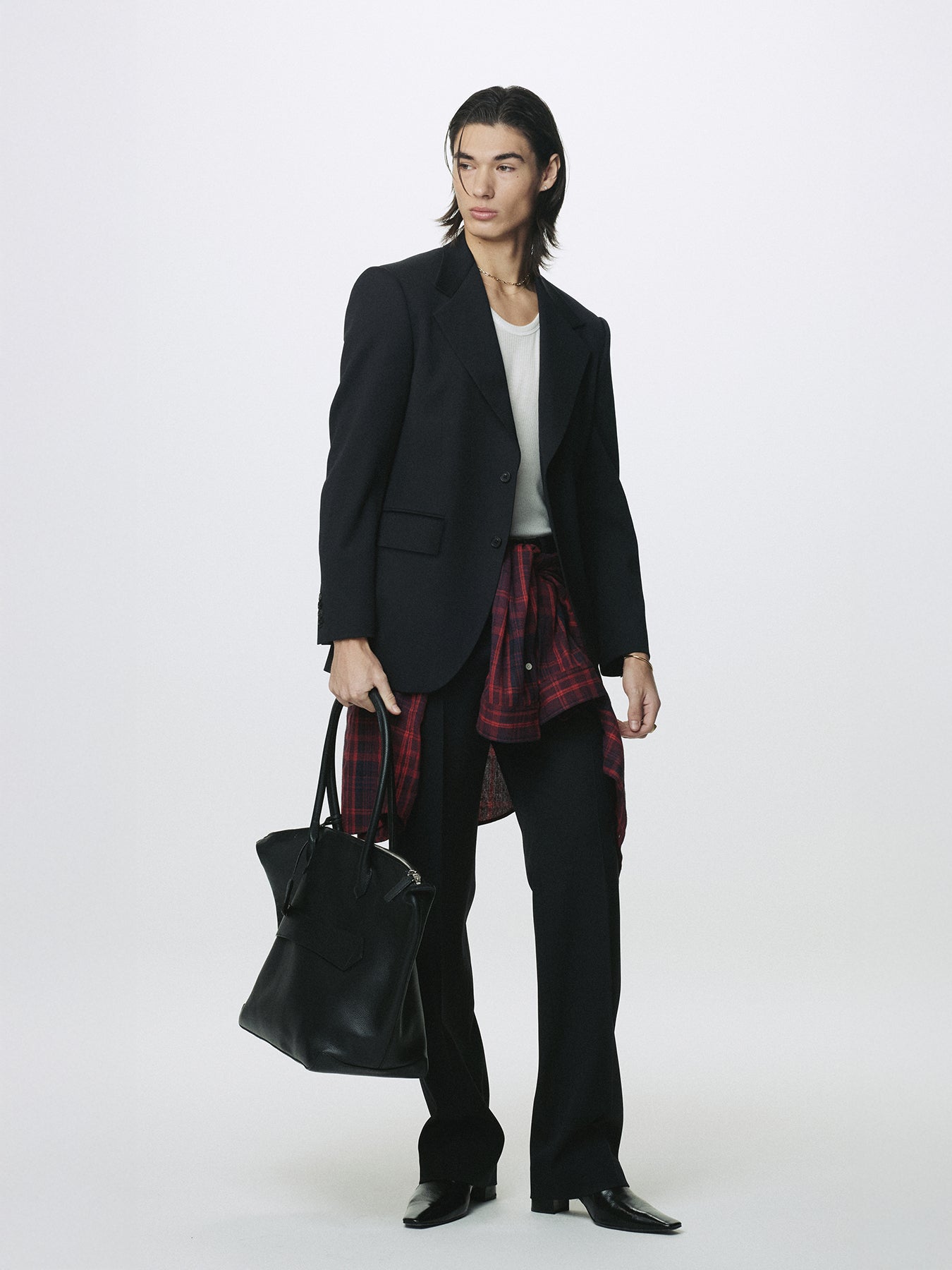 WOOL SINGLE-BREASTED TAILORED JACKET_ MIDNIGHT