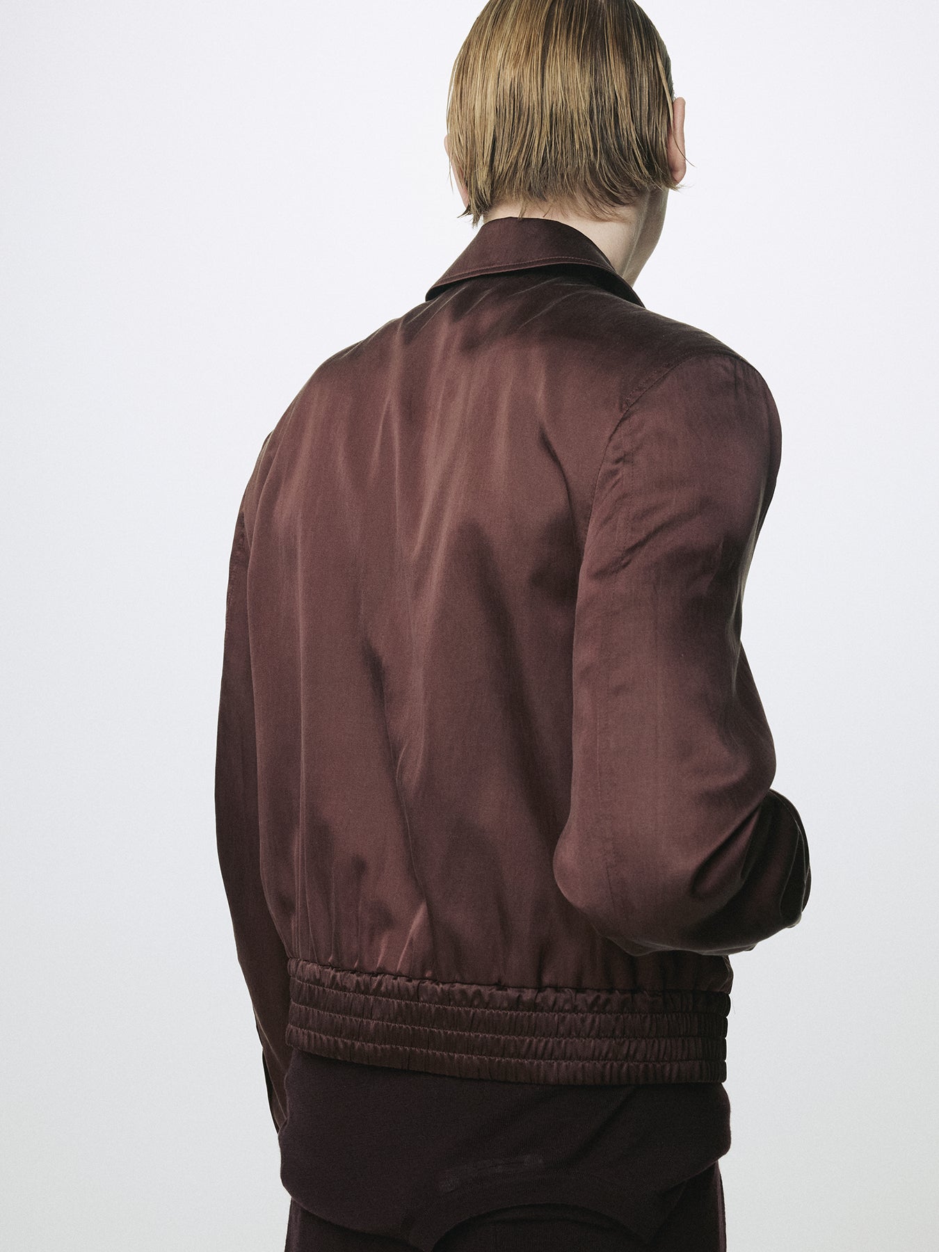 SILK COTTON SWING JACKET_ VINTAGE MAROON