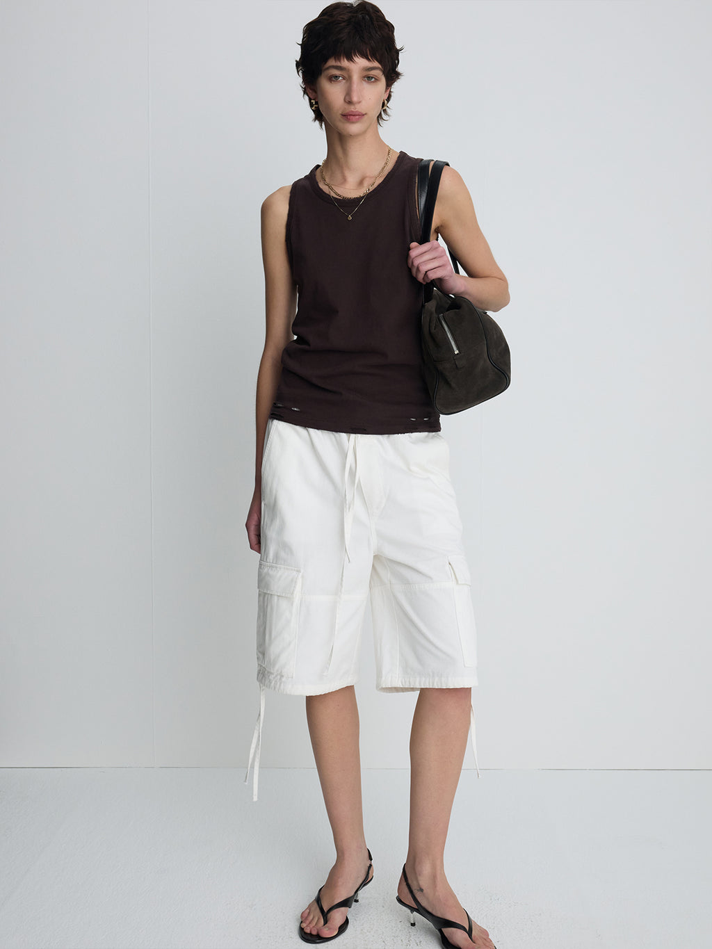 (W) HAND-DISTRESSED REGURAL TANK TOP_ BURNT MARRON