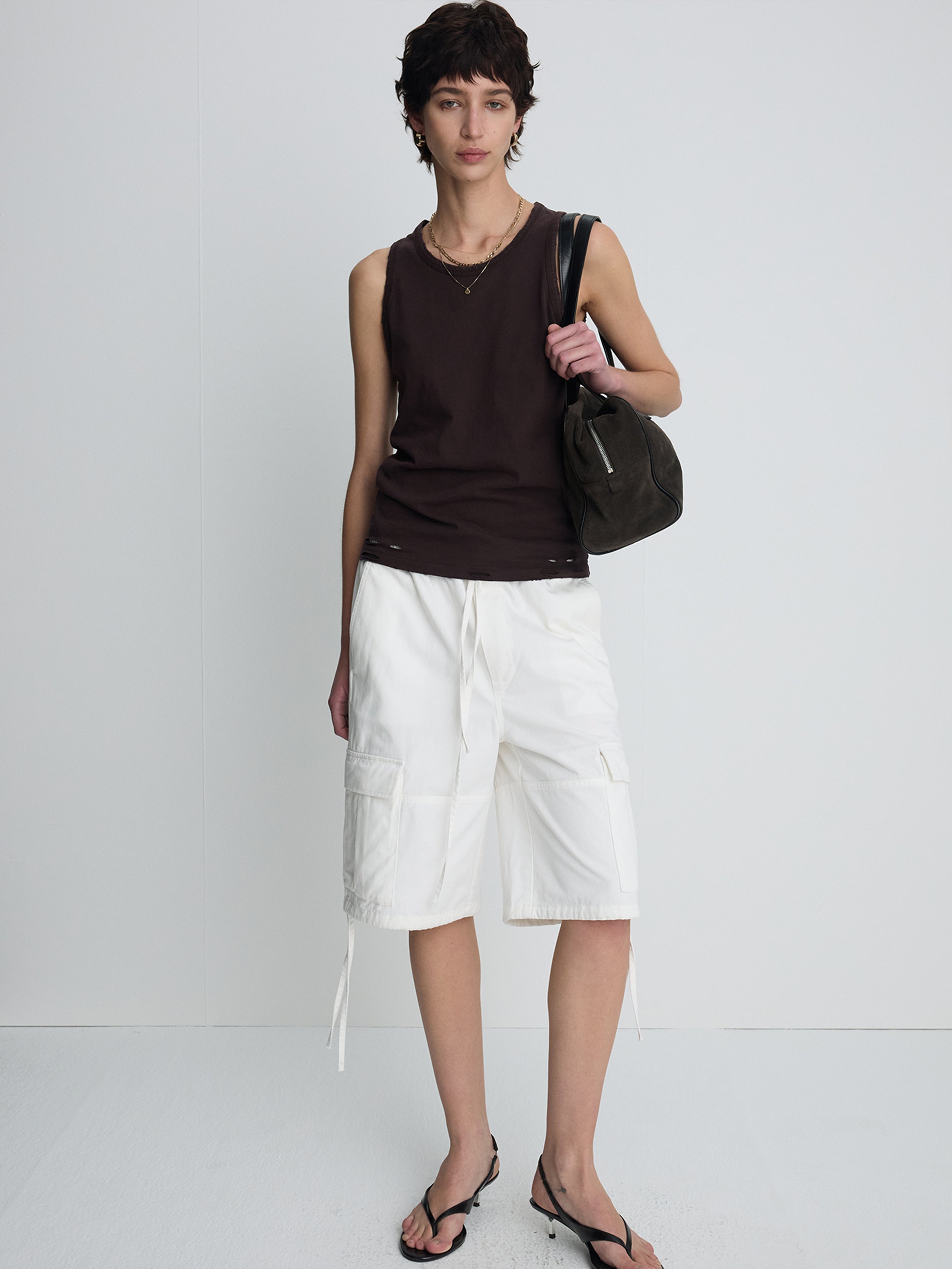 (W) HAND-DISTRESSED REGURAL TANK TOP_ BURNT MARRON