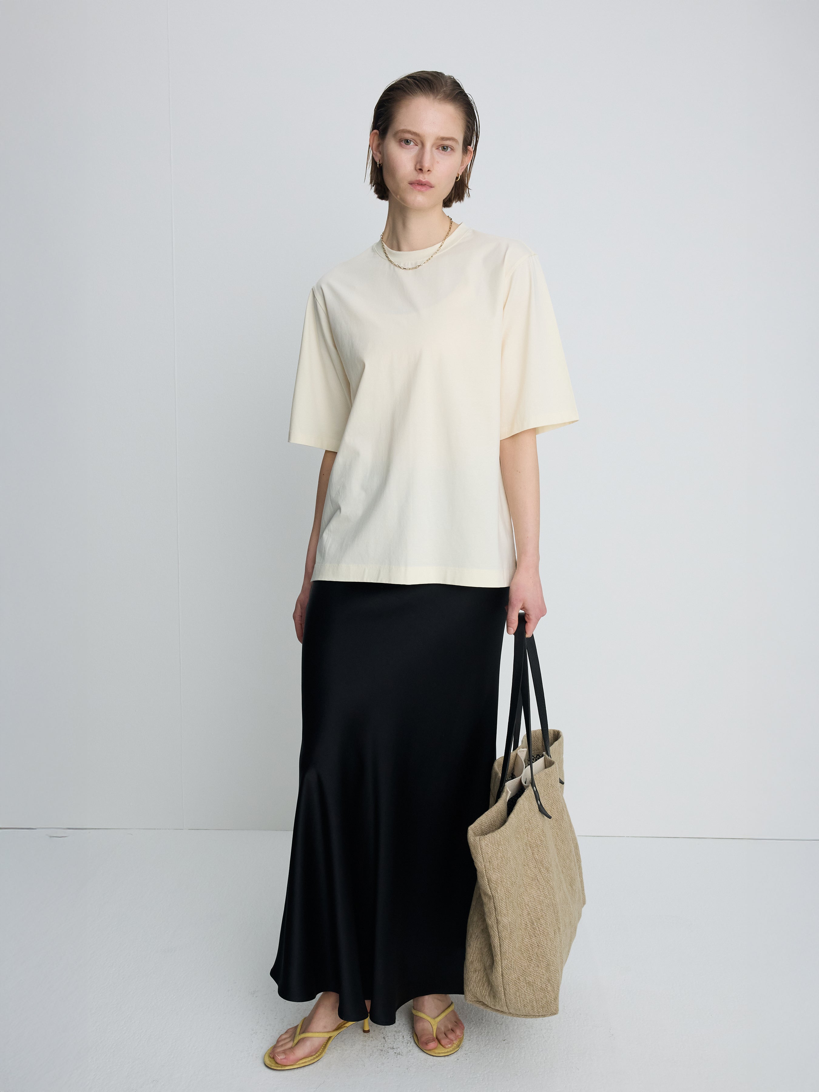 (W) SLIP MAXI SKIRT_ BLACK