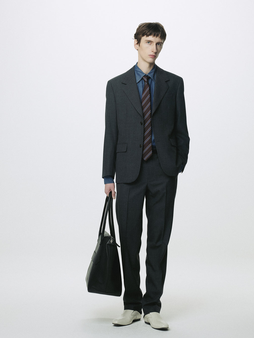 SIGNATURE TAILORED TROUSERS_ GREY