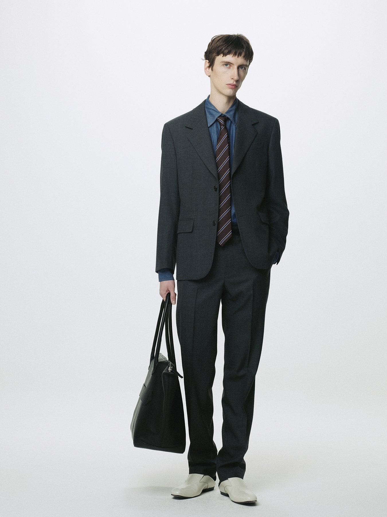 SIGNATURE TAILORED TROUSERS_ GREY