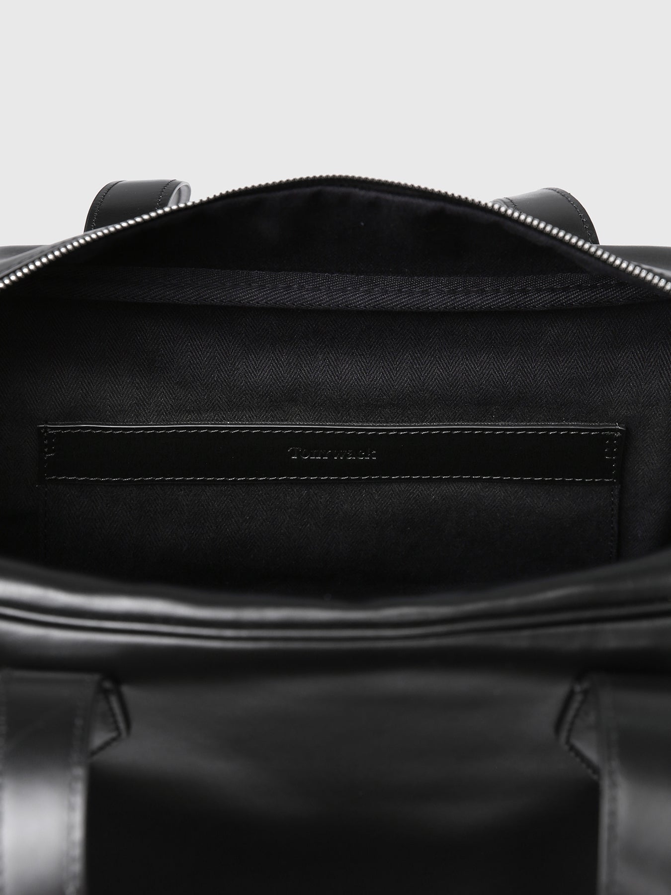(W) SOFT LEATHER SQUARE VALISE BAG_ BLACK