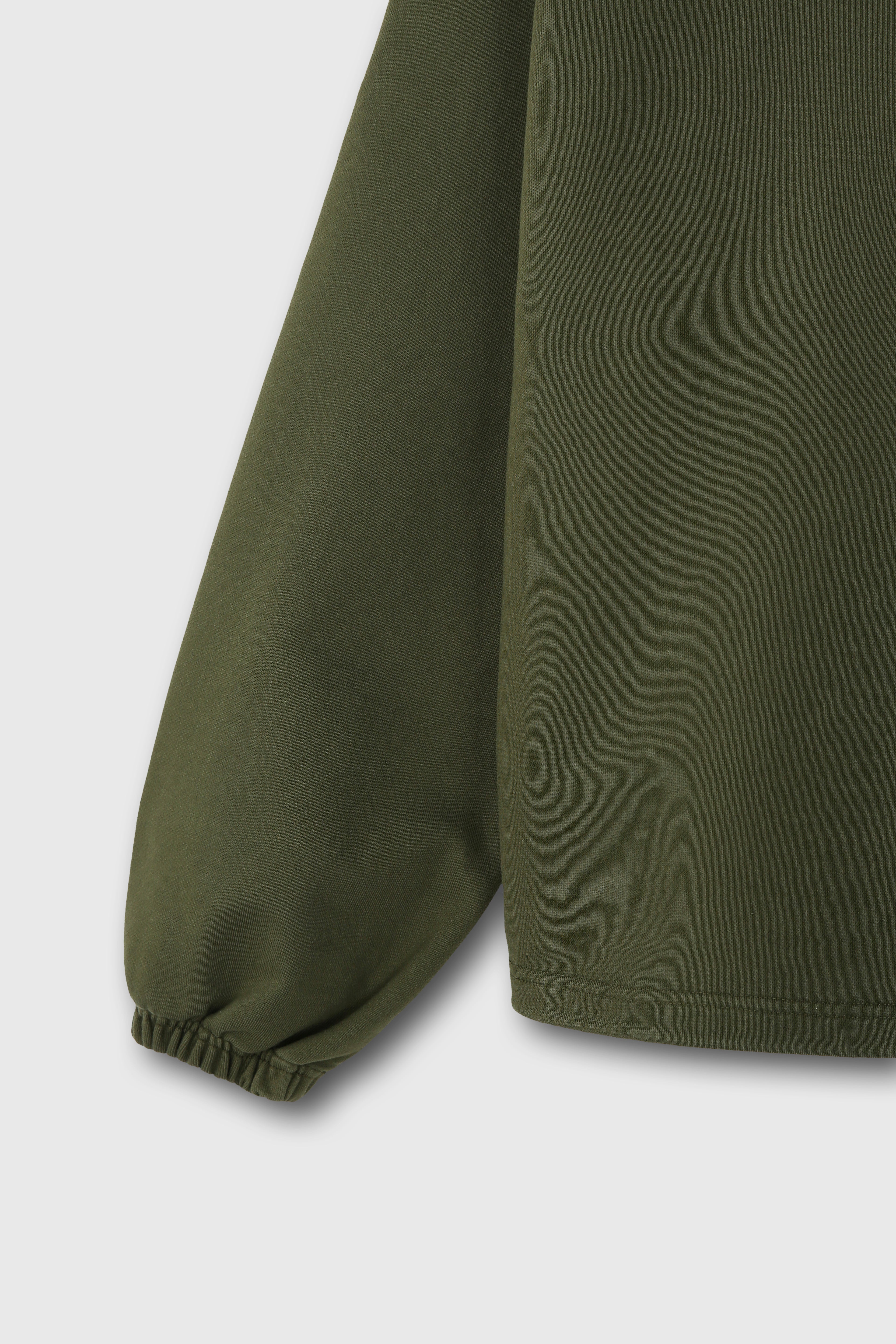 Extra Heavy Sweat Half Zip-up_ Fern Green