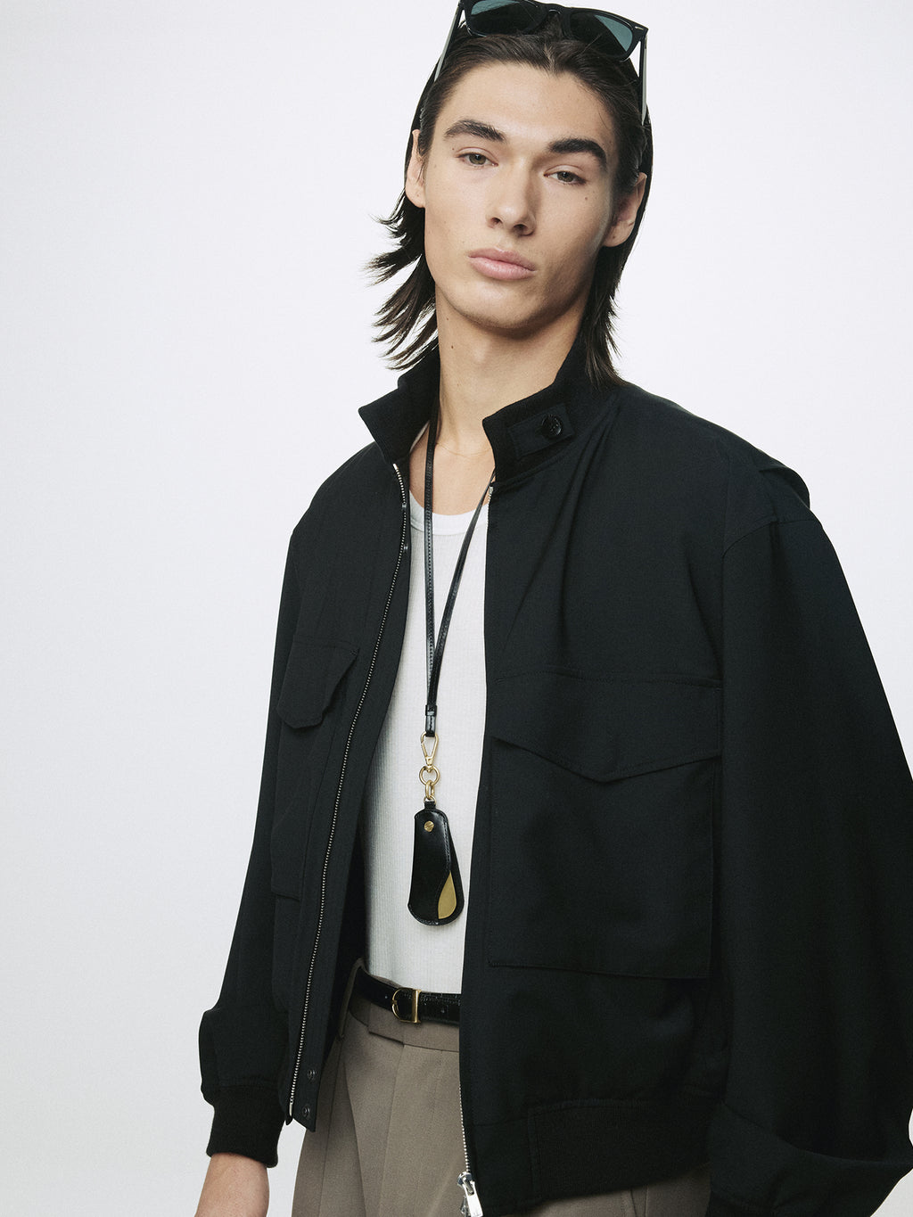 LIGHT WOOL WEB JACKET_ BLACK