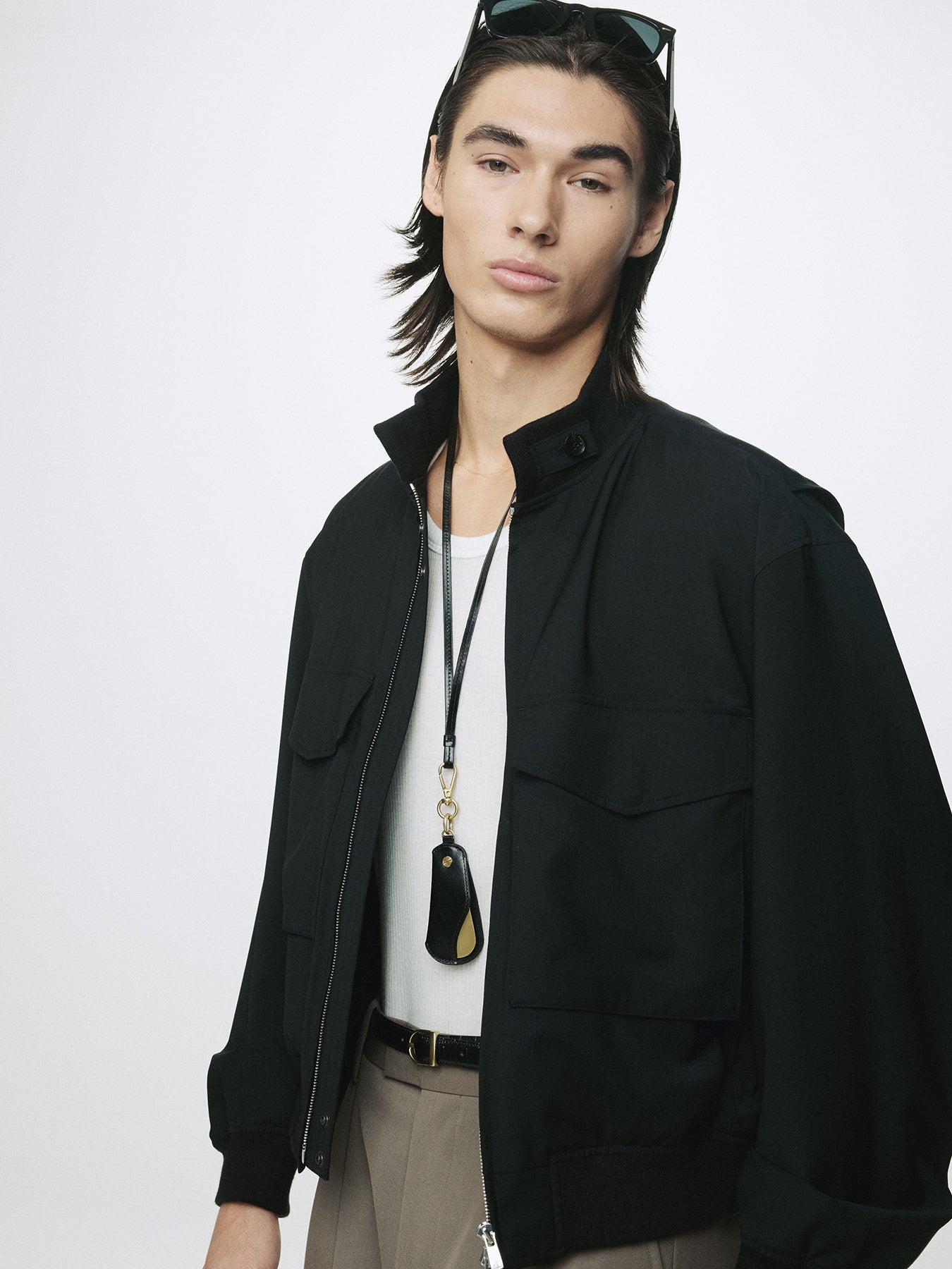 LIGHT WOOL WEB JACKET_ BLACK