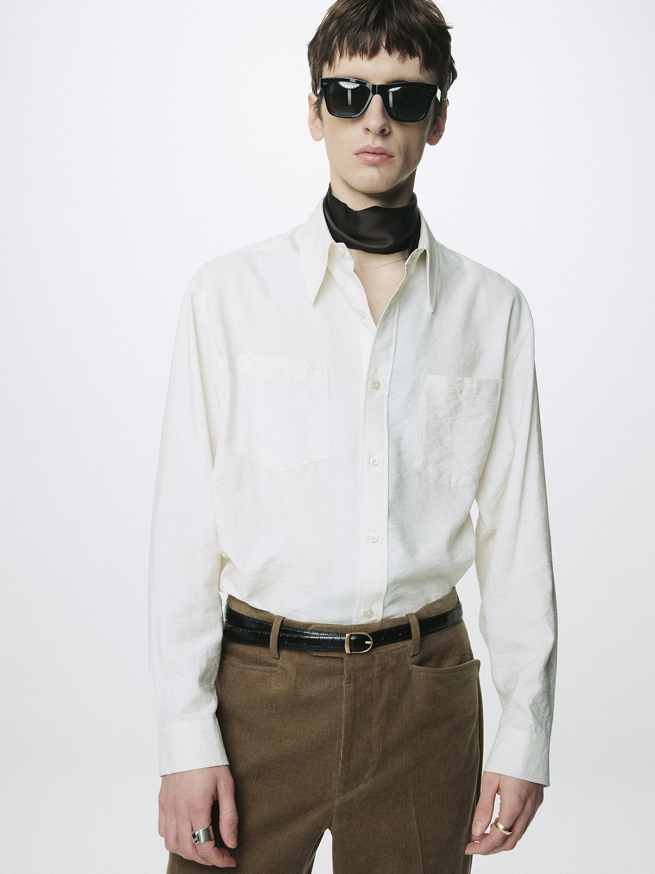 SILK CREPE SHIRT_ ECRU