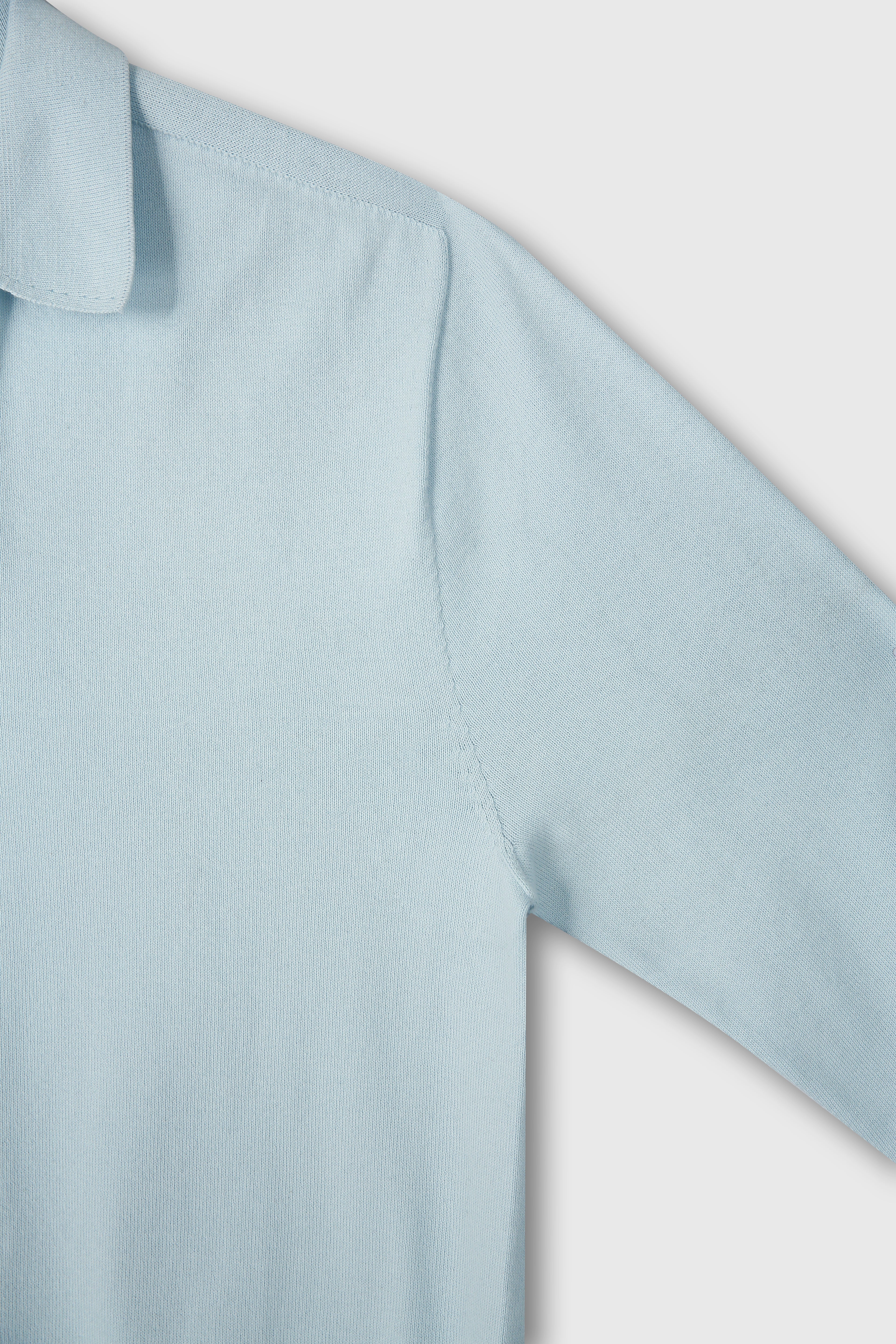High Count Whole Garment Saddle Neck Knit_ Baby Blue