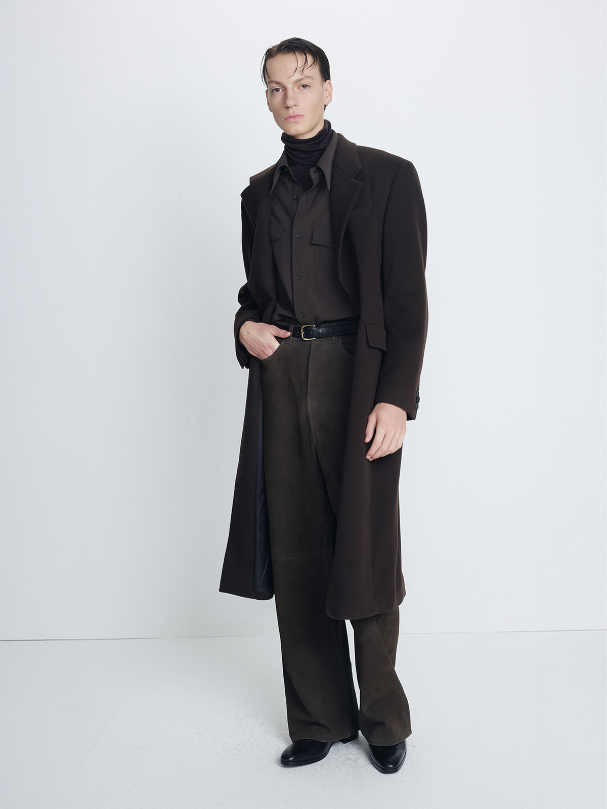 LEATHER CLASSIC BELT_ GOLD/BLACK