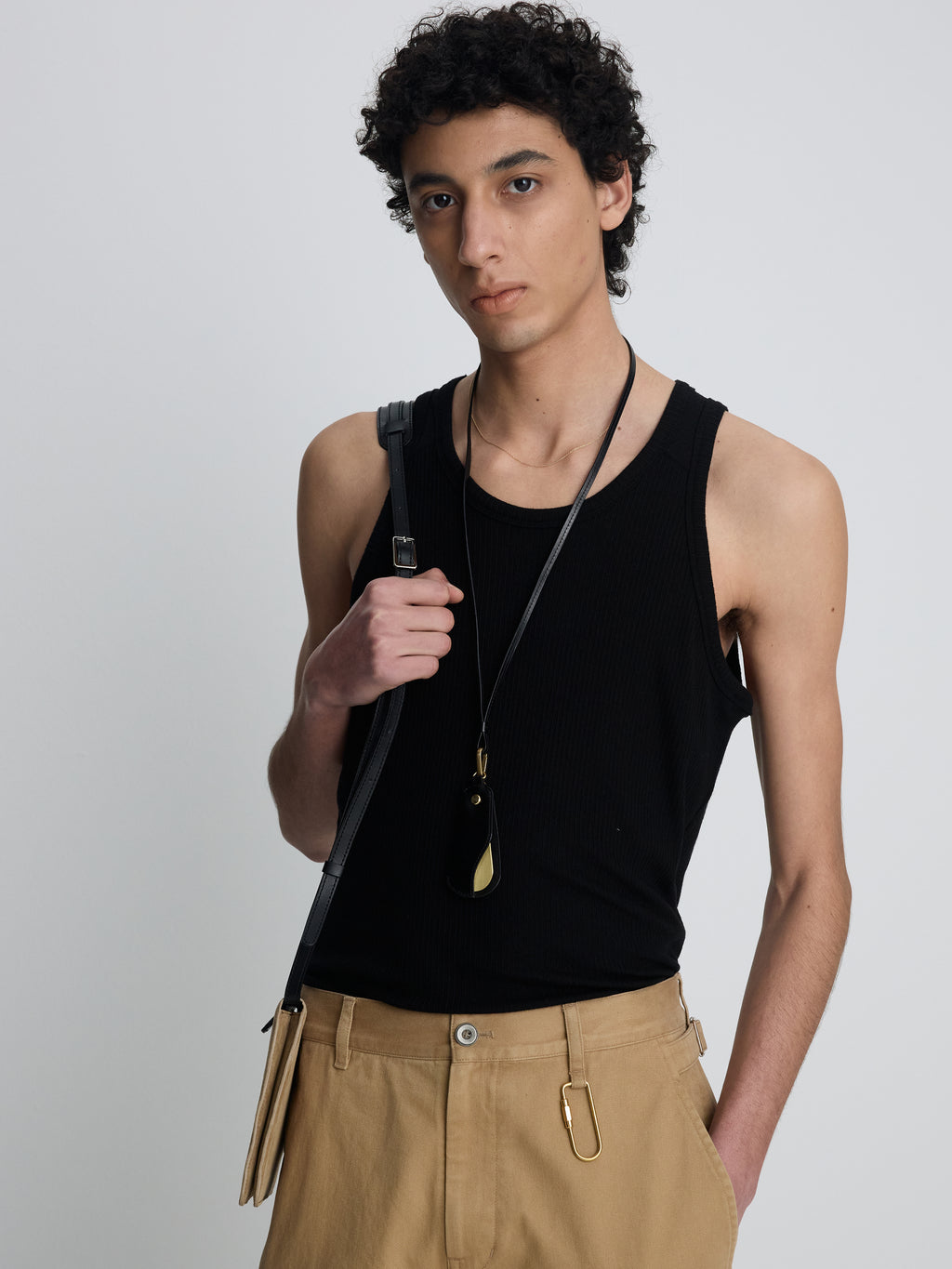 SILK LYOCELL RIB TANK TOP (JAPANESE FABRIC)_ BLACK