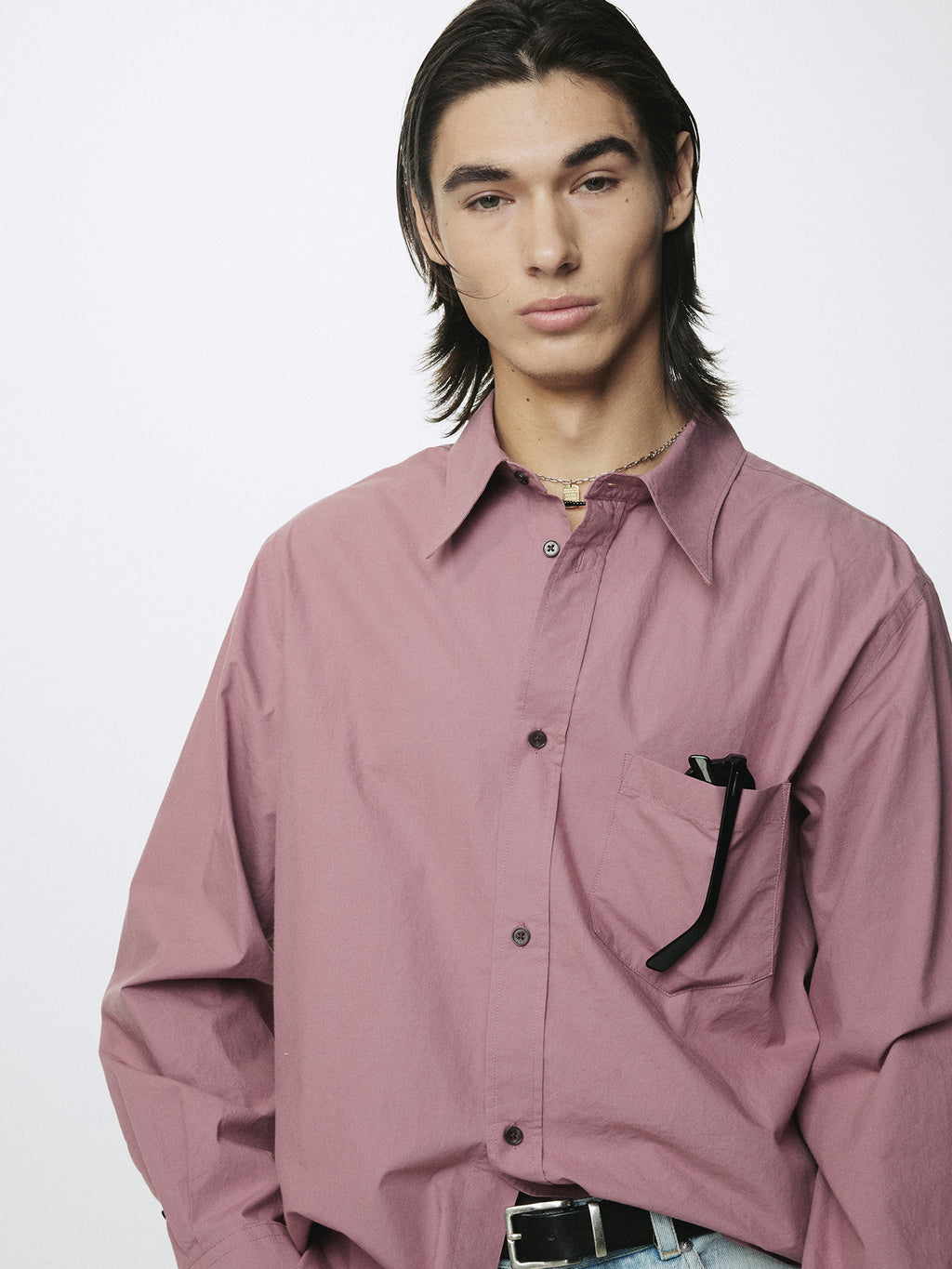 WASHED COTTON SHIRT_ DUSTY PINK