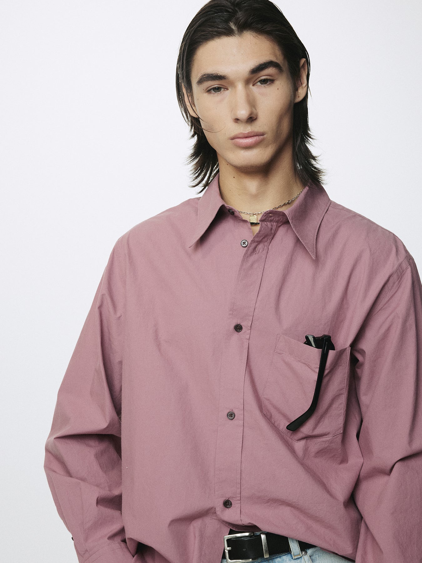 WASHED COTTON SHIRT_ DUSTY PINK