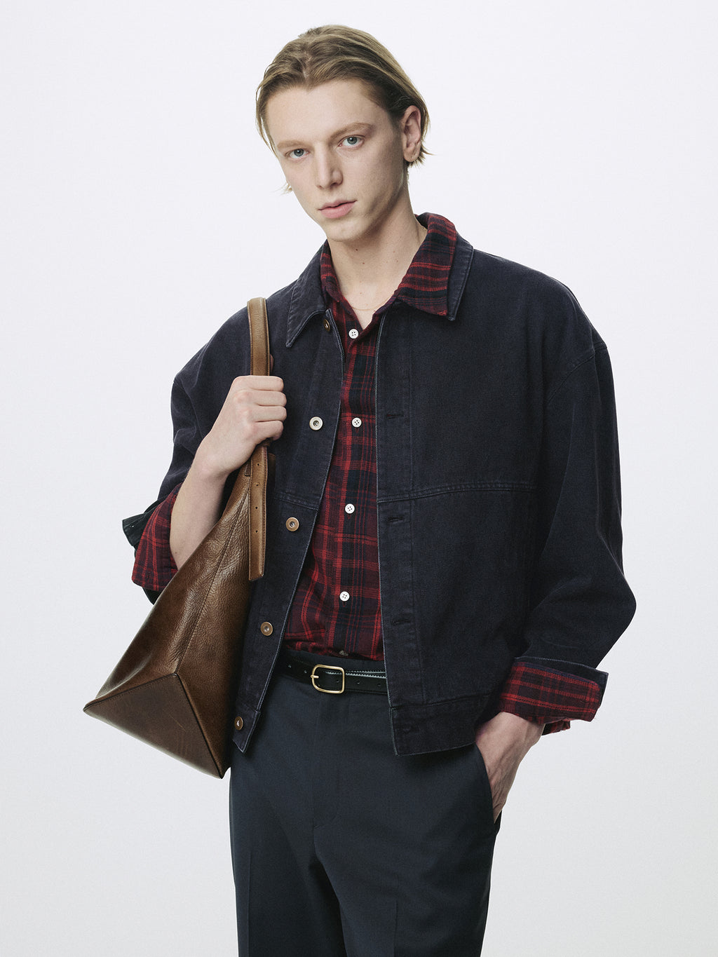 RELAXED DENIM BLOUSON JACKET_ FADED BLACK