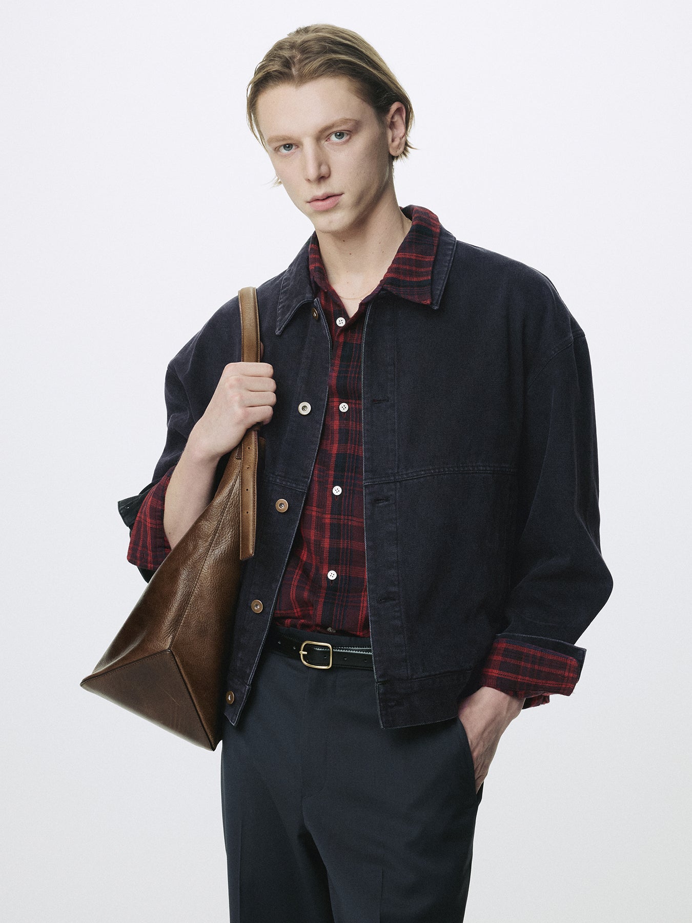 RELAXED DENIM BLOUSON JACKET_ FADED BLACK