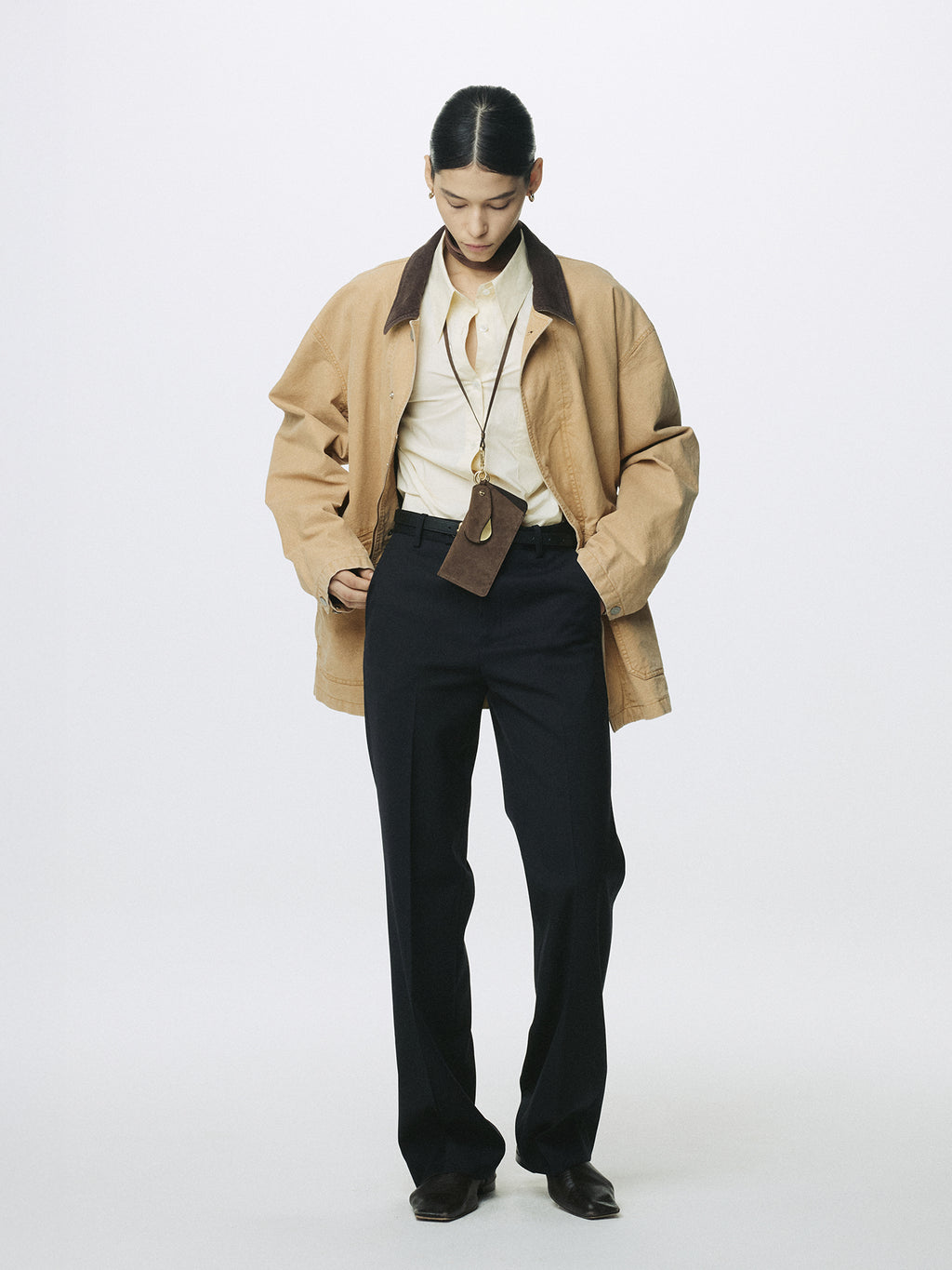 (W) GARMENT WASHED BARN JACKET_ FADED BEIGE