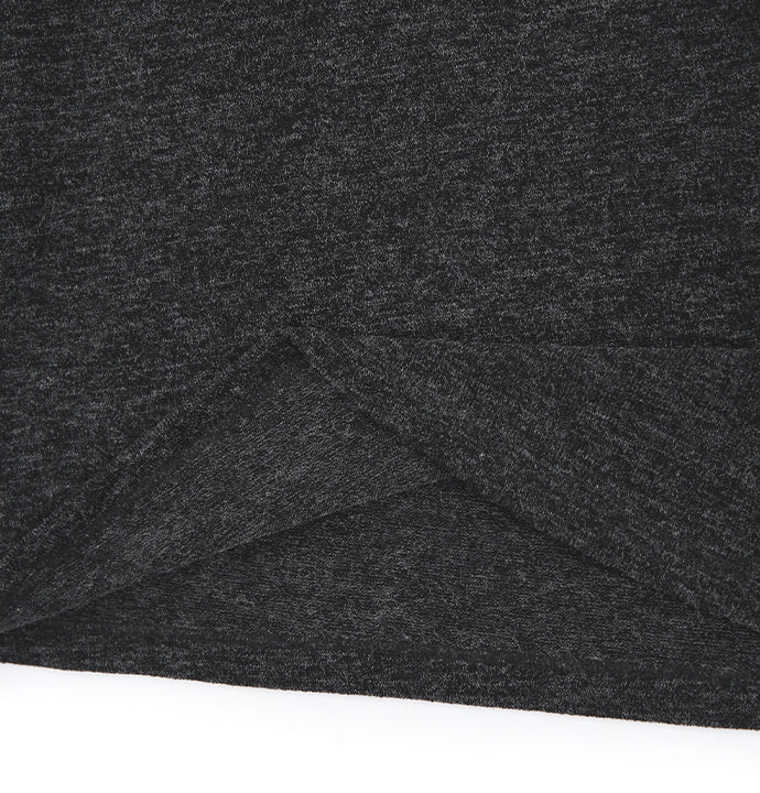 Twist-melange Long Sleeve Knit_ Melange Charcoal