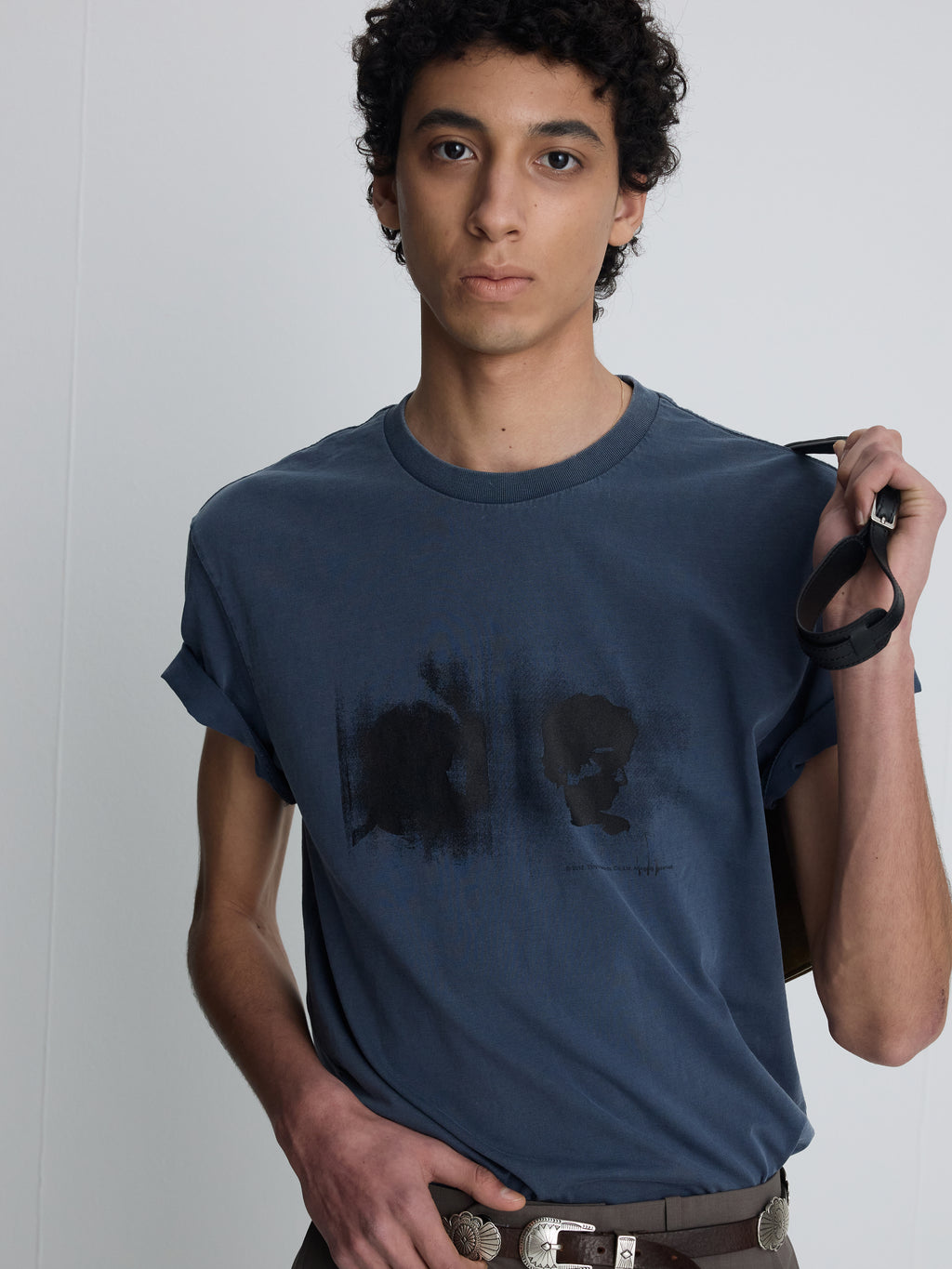 GARMENT DYED PROFILED T-SHIRT_ FADED PURPLE BLUE