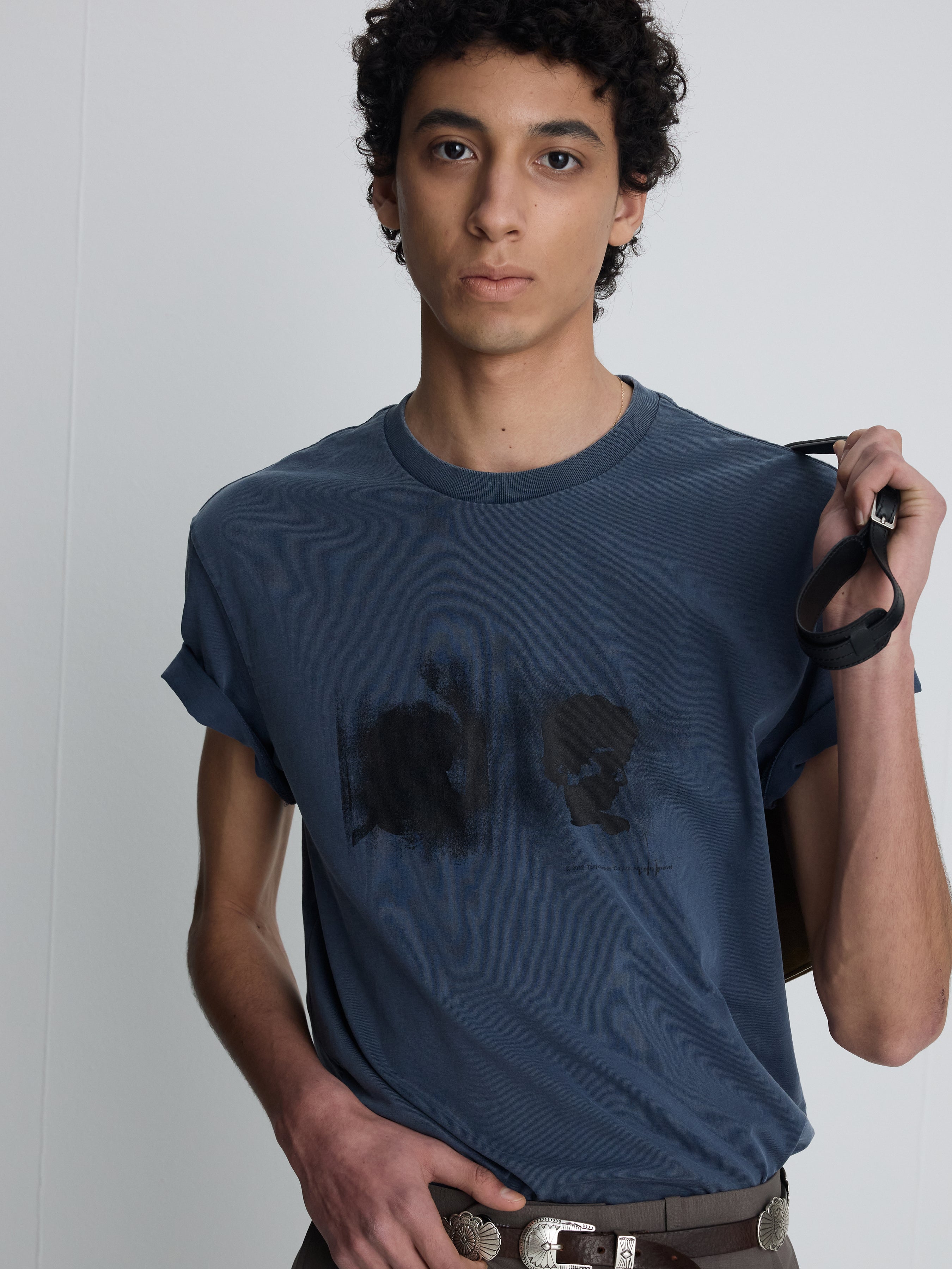 GARMENT DYED PROFILED T-SHIRT_ FADED PURPLE BLUE