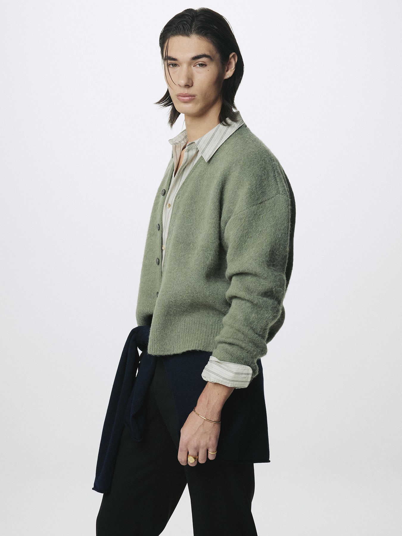 BRUSHED ALPACA-BLEND CARDIGAN_ SAGE GREEN