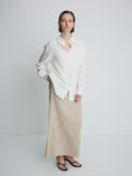 (W) AIRY STRIPED OVER SHIRT_ IVORY
