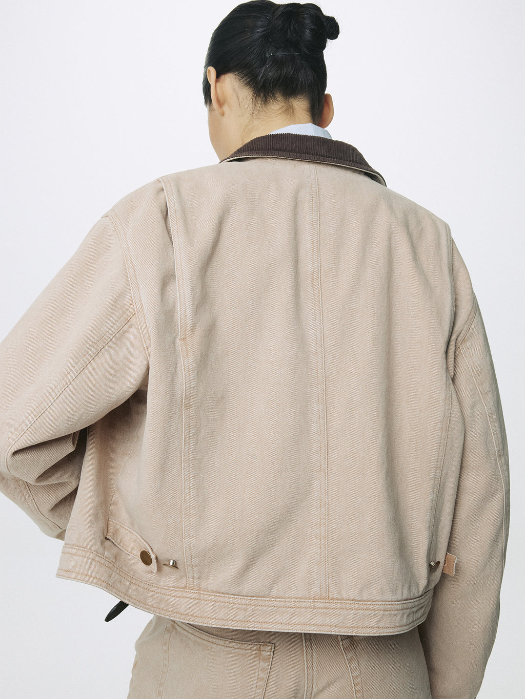 (W) CROPPED WORK JACKET_ WASHED BEIGE