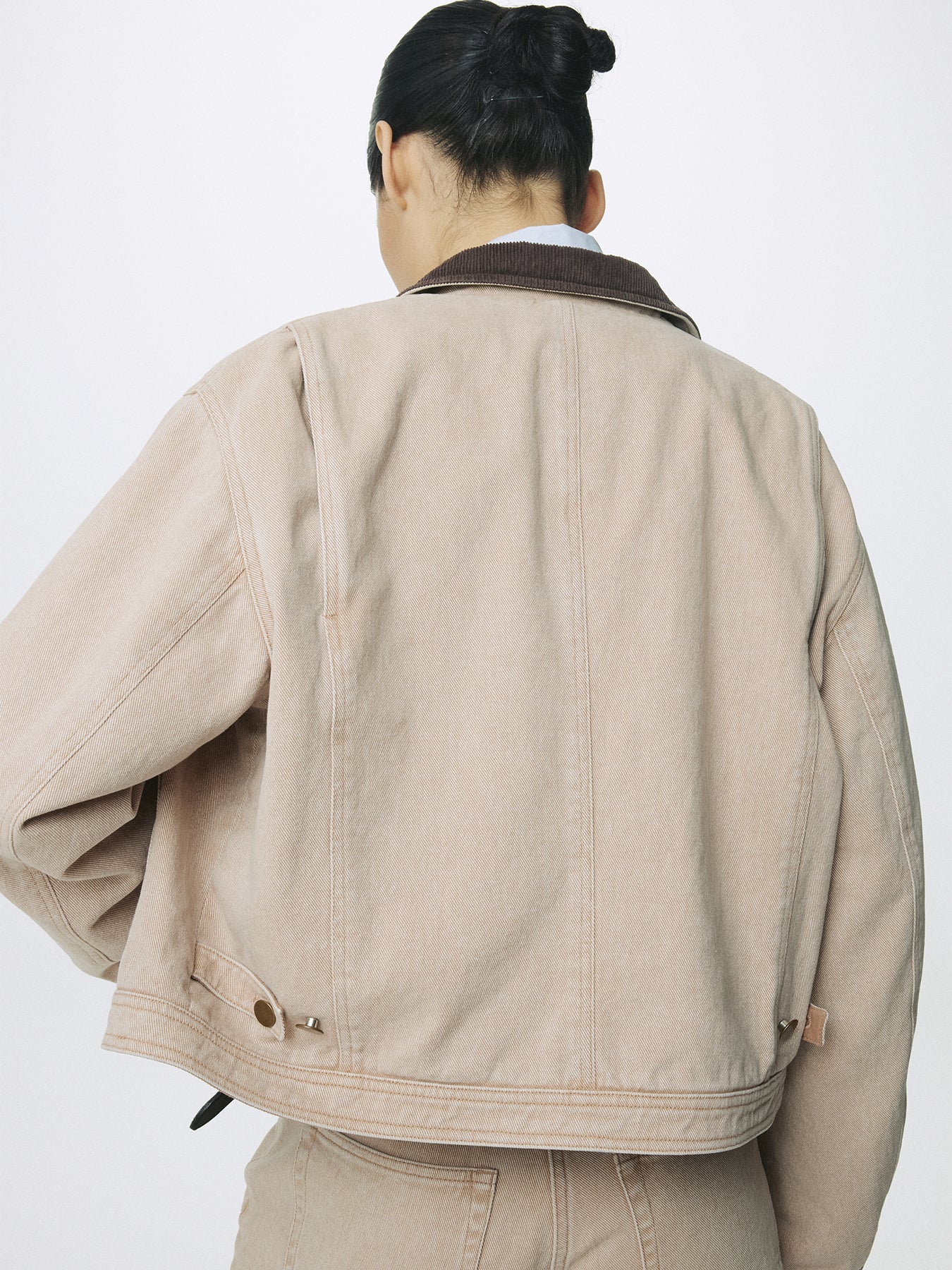 (W) CROPPED WORK JACKET_ WASHED BEIGE