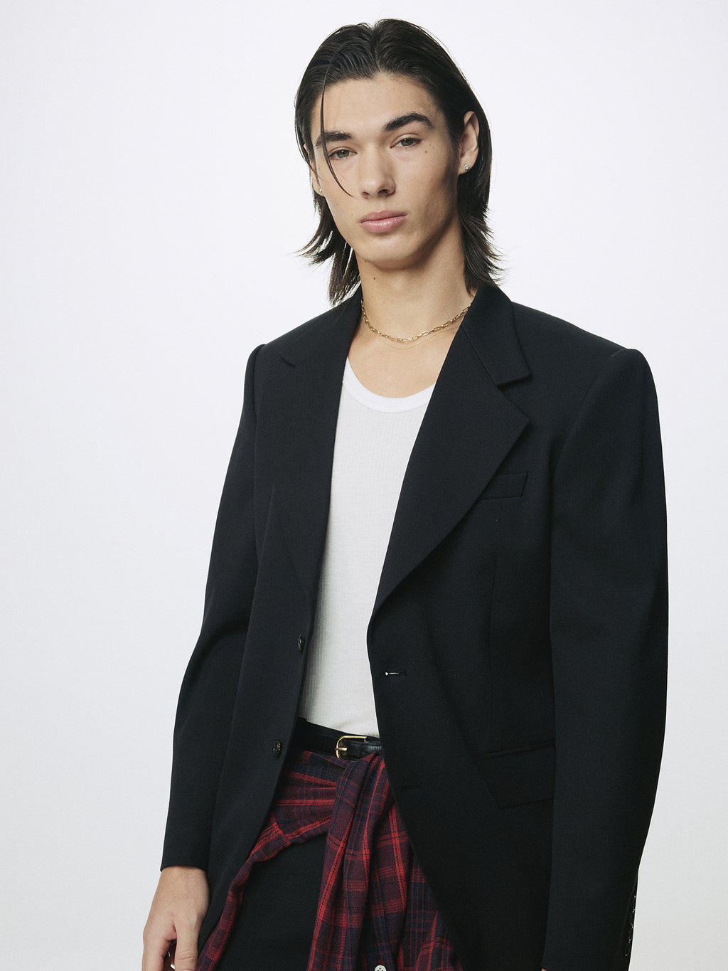 WOOL SINGLE-BREASTED TAILORED JACKET_ MIDNIGHT