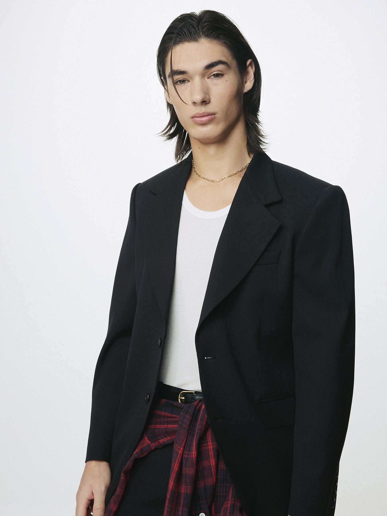 WOOL SINGLE-BREASTED TAILORED JACKET_ MIDNIGHT
