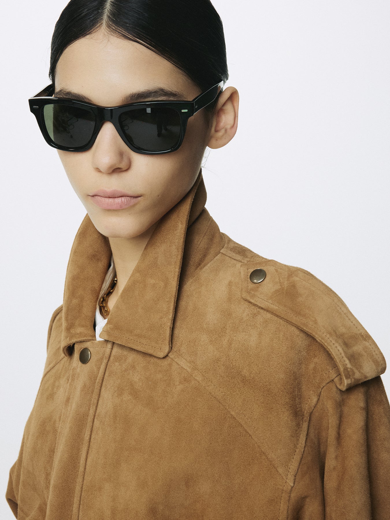 (W) GOAT SUEDE BOMBER JACKET_ CAMEL