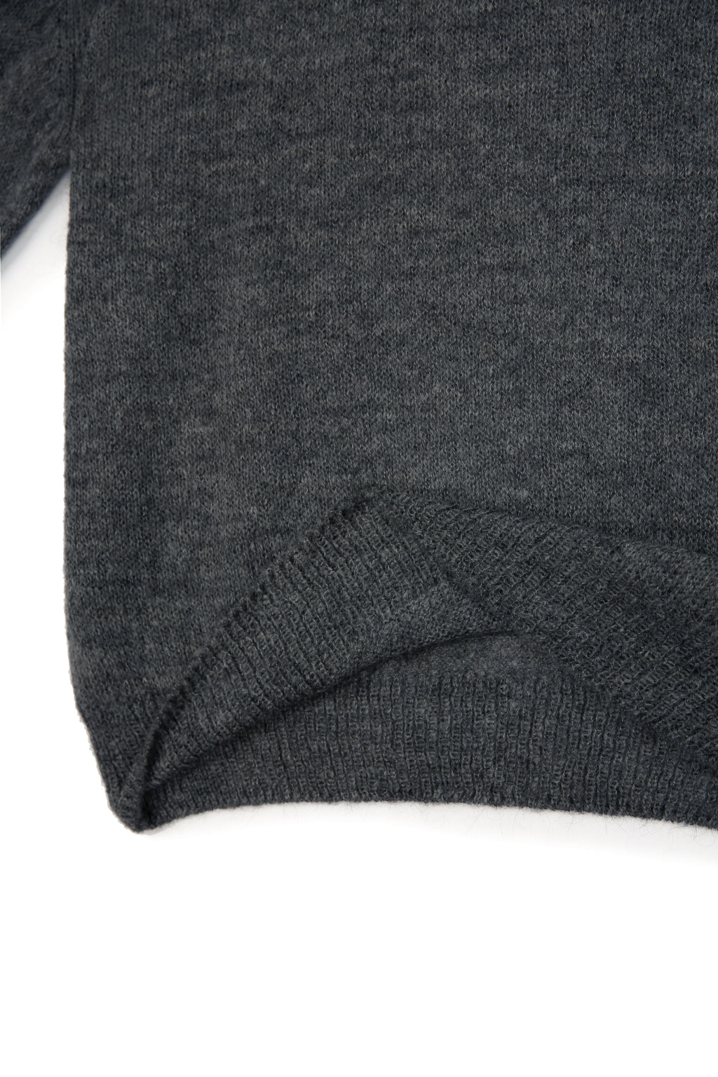 Italian Fabric Brushed Mohair Polo knit_ Charcoal