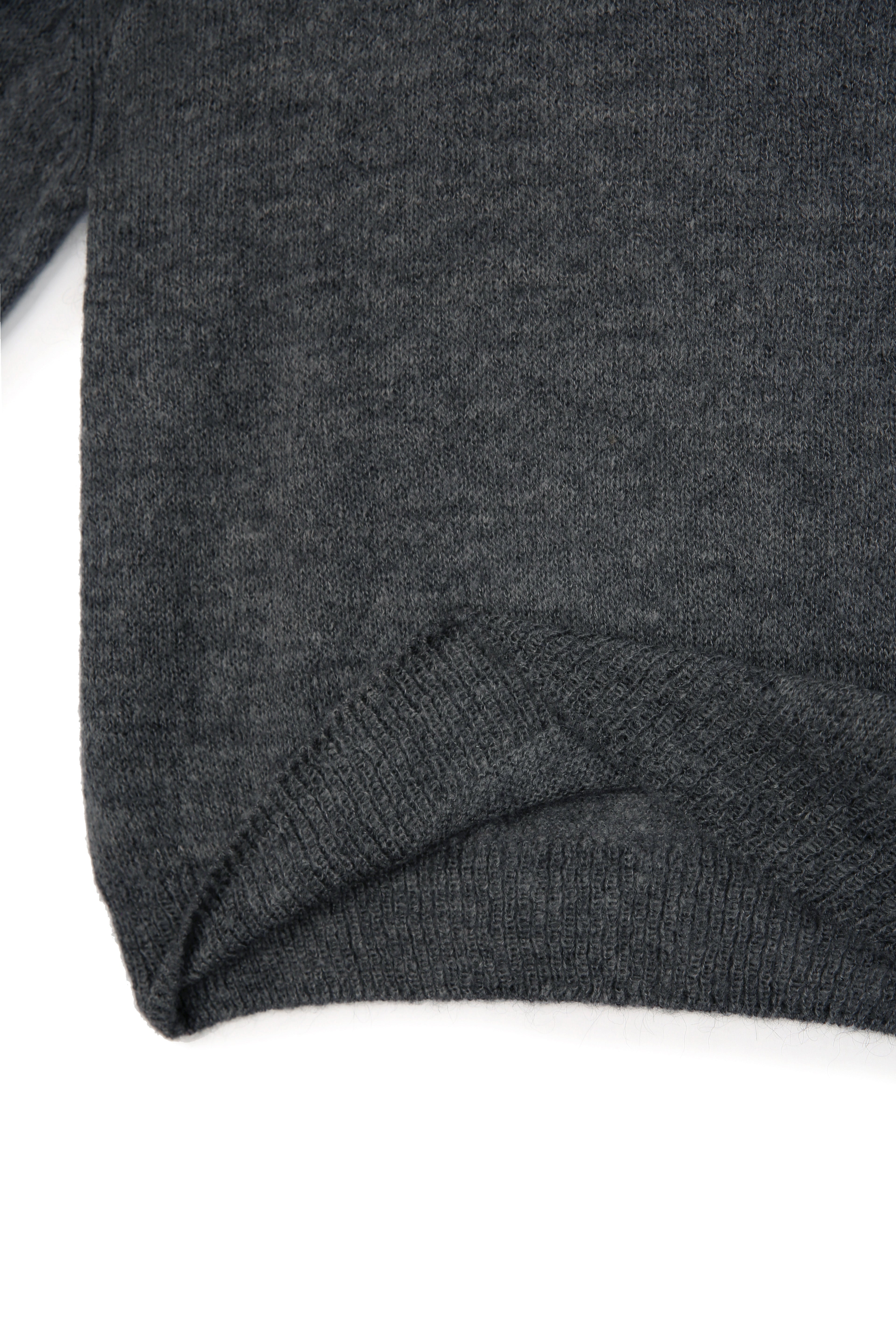 Italian Fabric Brushed Mohair Polo knit_ Charcoal